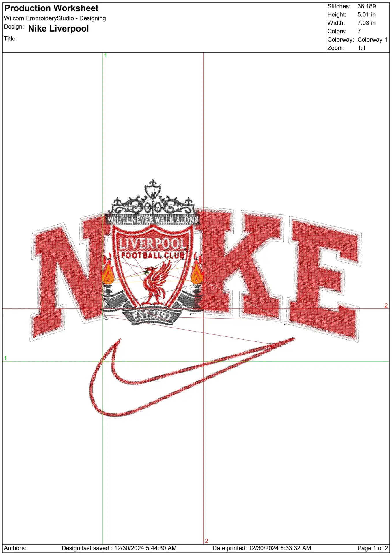 Nike Swoosh Liverpool Football Club - Anfield - Premier League embroidery design file - instant download — view 2