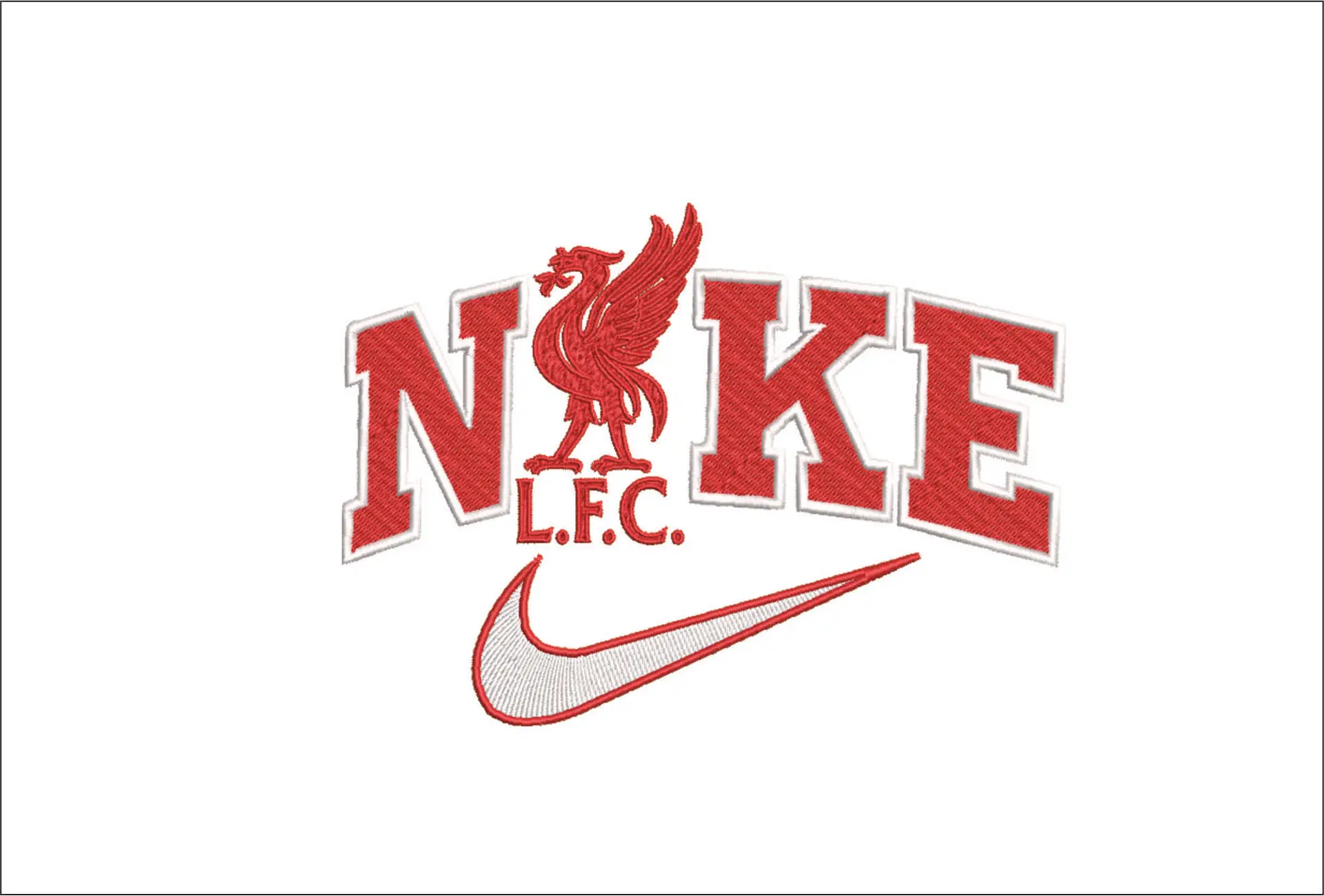 Nike Swoosh Liverpool Football Club - Liver Bird - Premier League embroidery design file - instant download