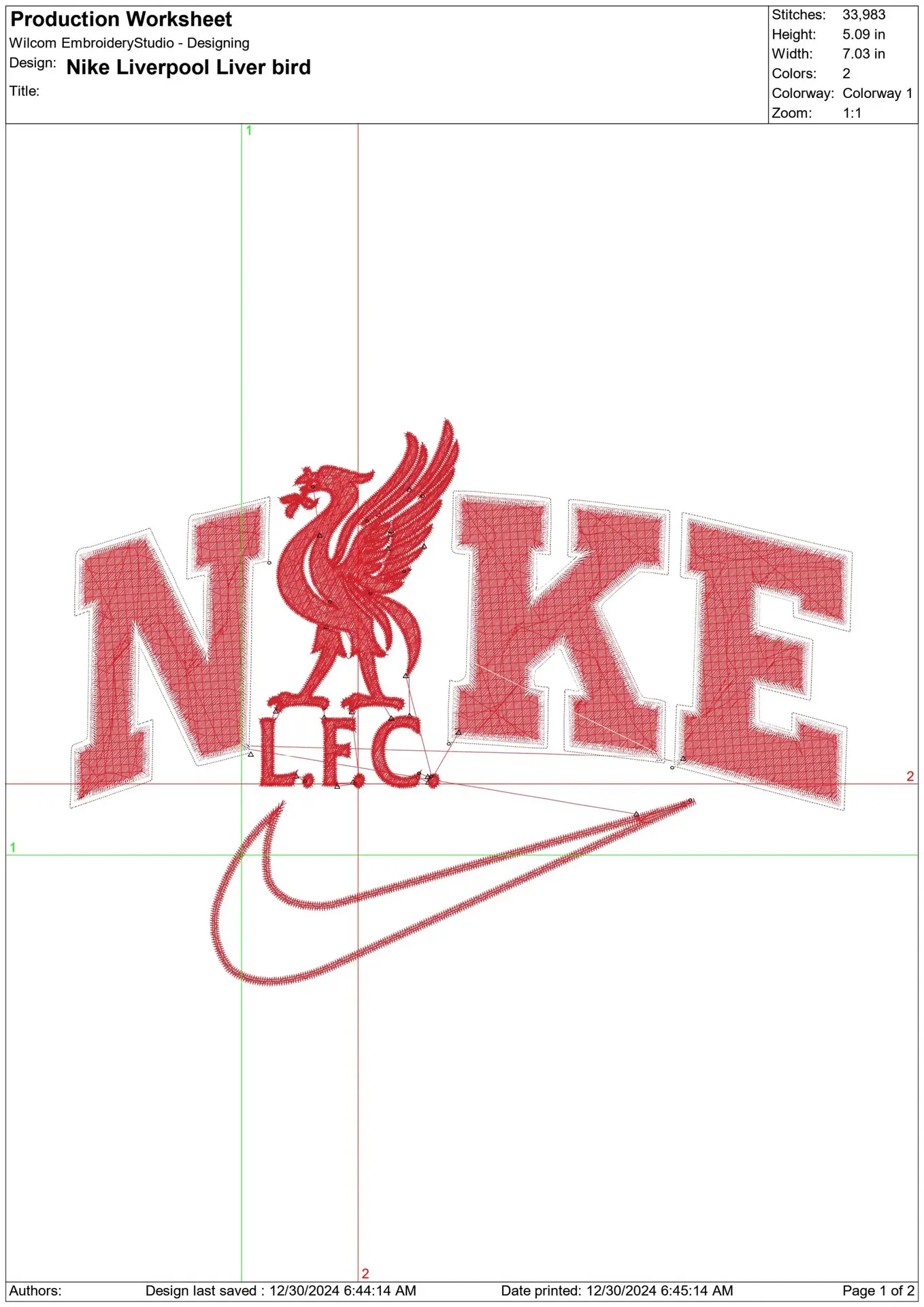 Nike Swoosh Liverpool Football Club - Liver Bird - Premier League embroidery design file - instant download — view 2