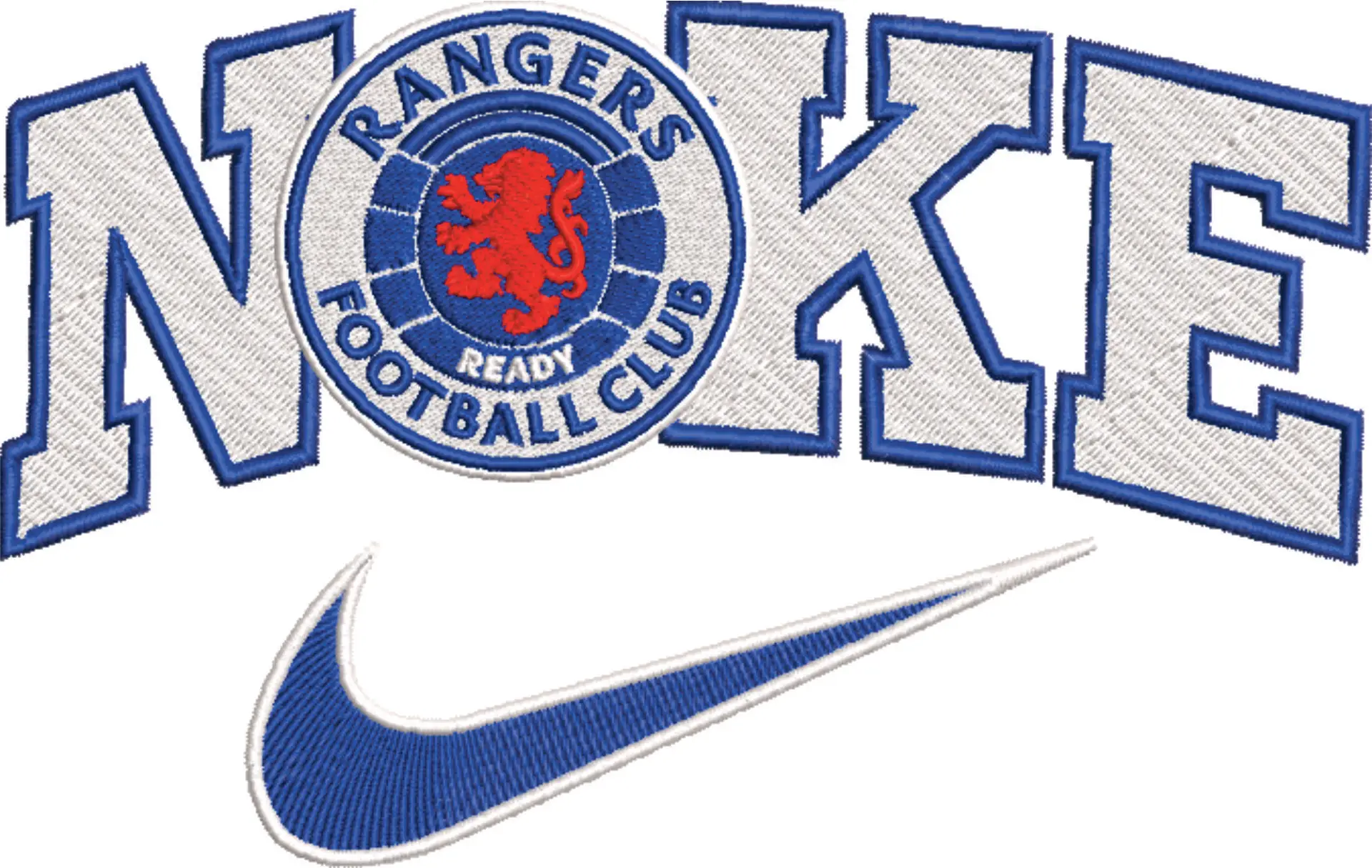Nike Swoosh Rangers Football Club - Scottish League embroidery design file - instant download — view 4