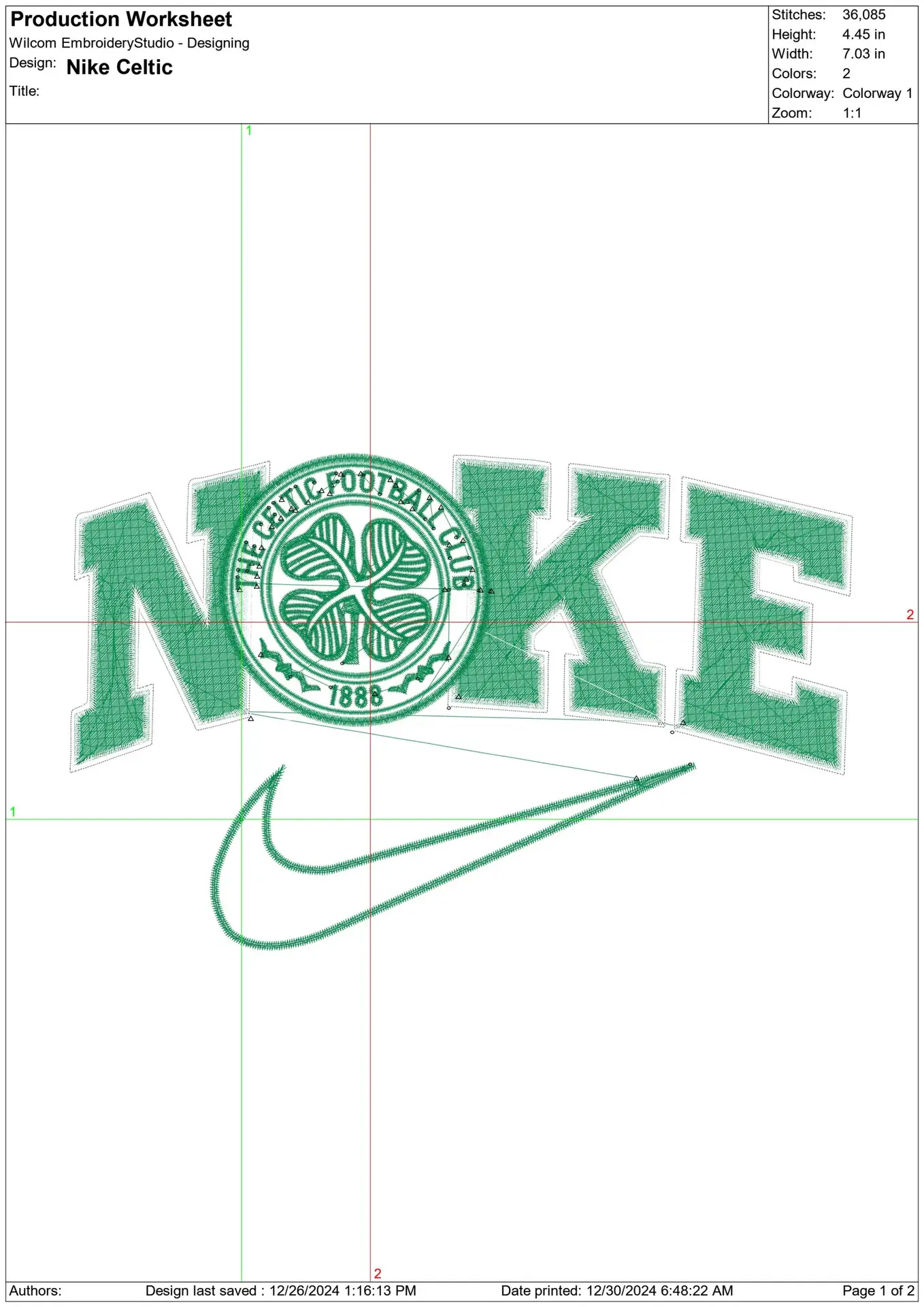 Nike Swoosh Celtic Football Club - Scottish League embroidery design file - instant download — view 2