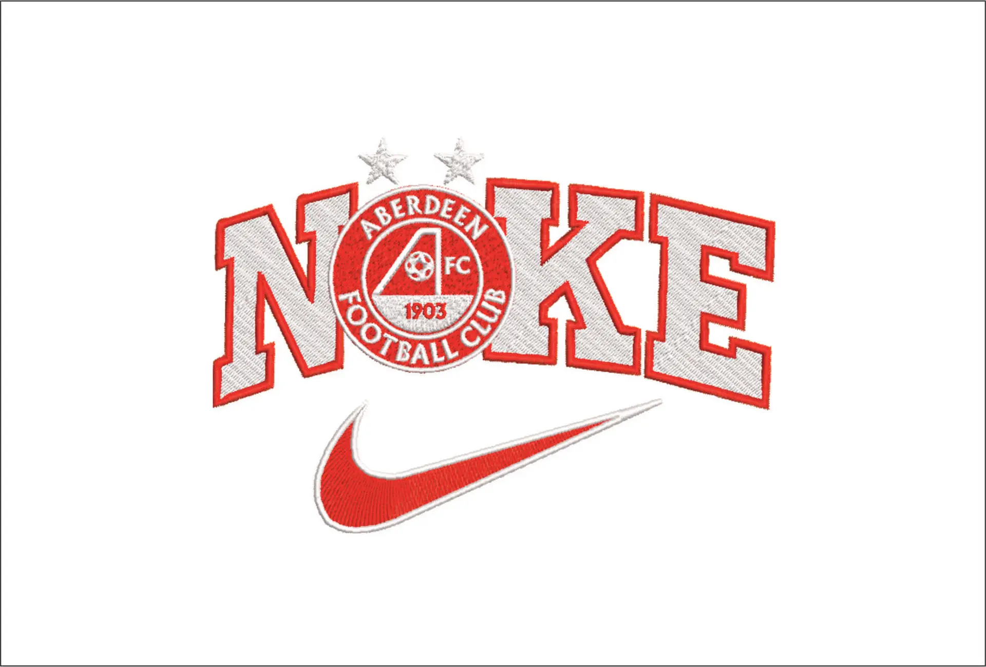 Nike Swoosh Aberdeen Football Club - Scottish League embroidery design file - instant download