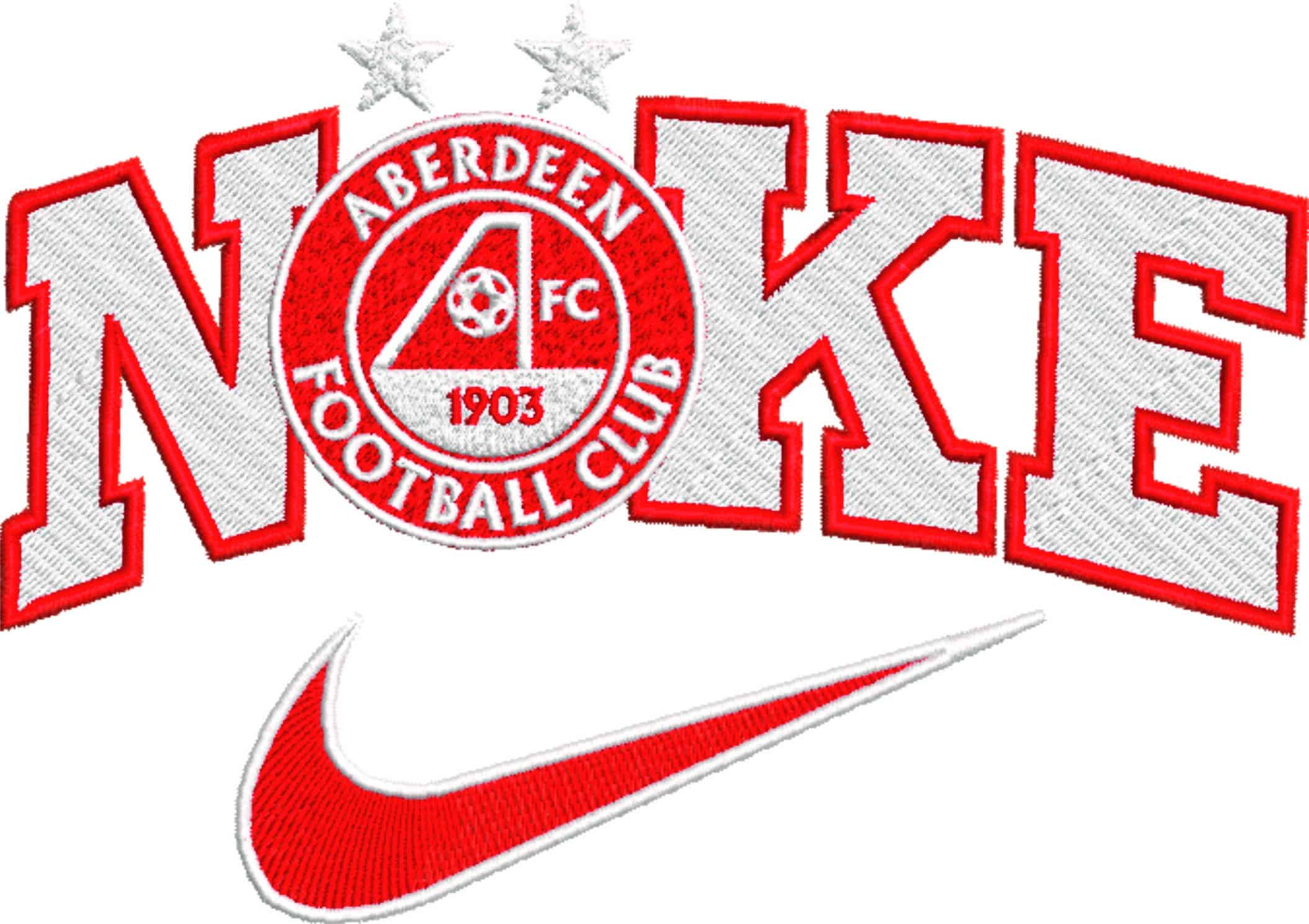 Nike Swoosh Aberdeen Football Club - Scottish League embroidery design file - instant download — view 4