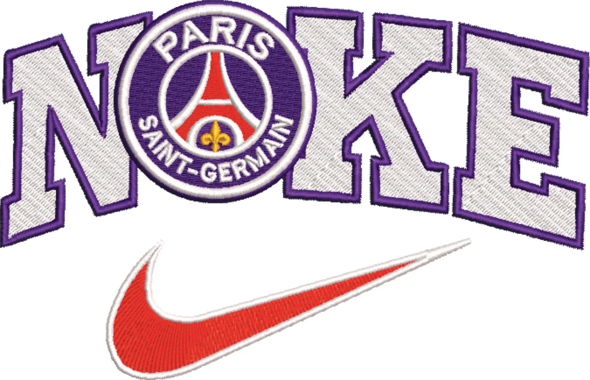 Nike Swoosh Paris St Germain Football Club - PSG Ligue 1 embroidery design file - instant download — view 4