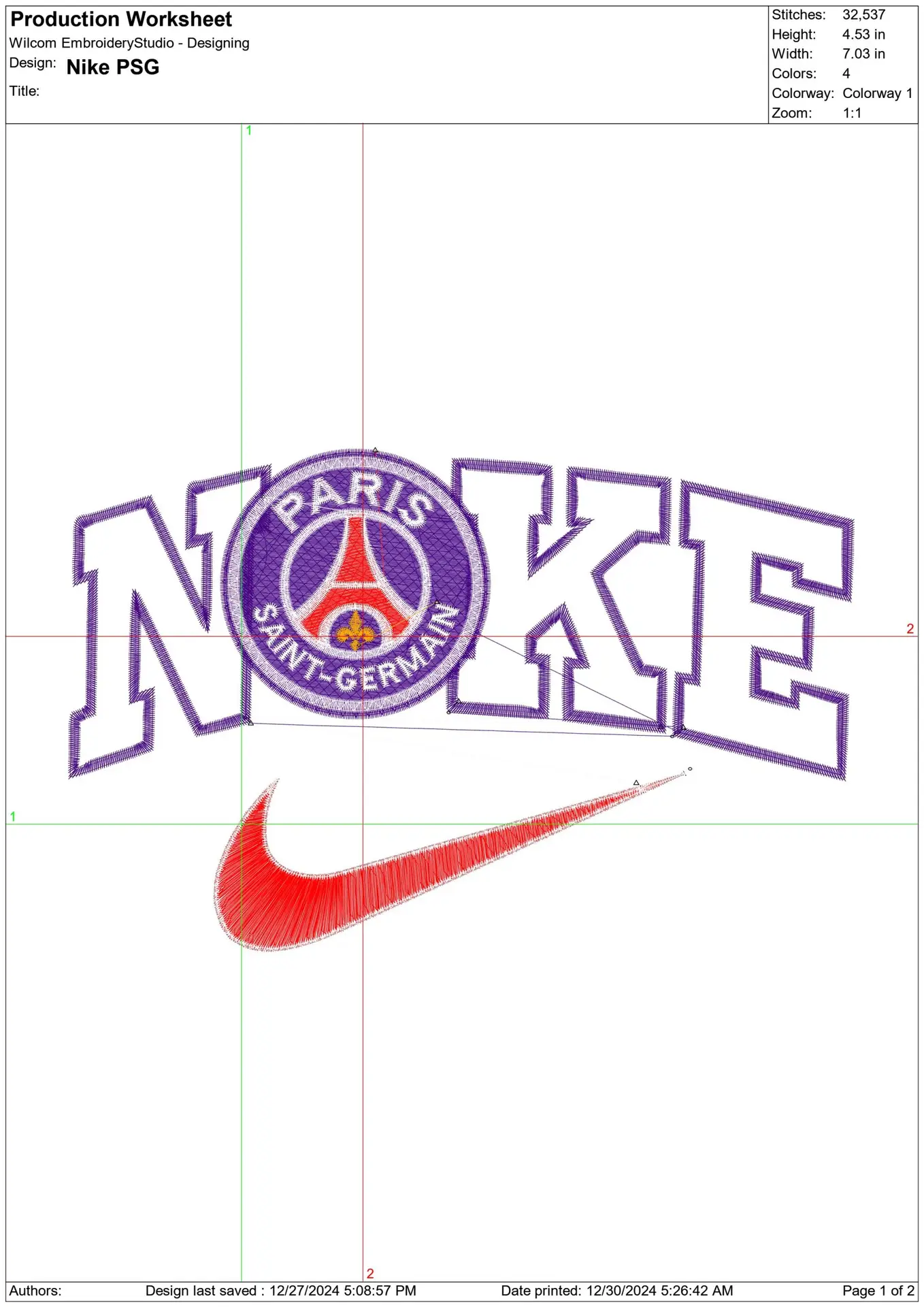 Nike Swoosh Paris St Germain Football Club - PSG Ligue 1 embroidery design file - instant download — view 2