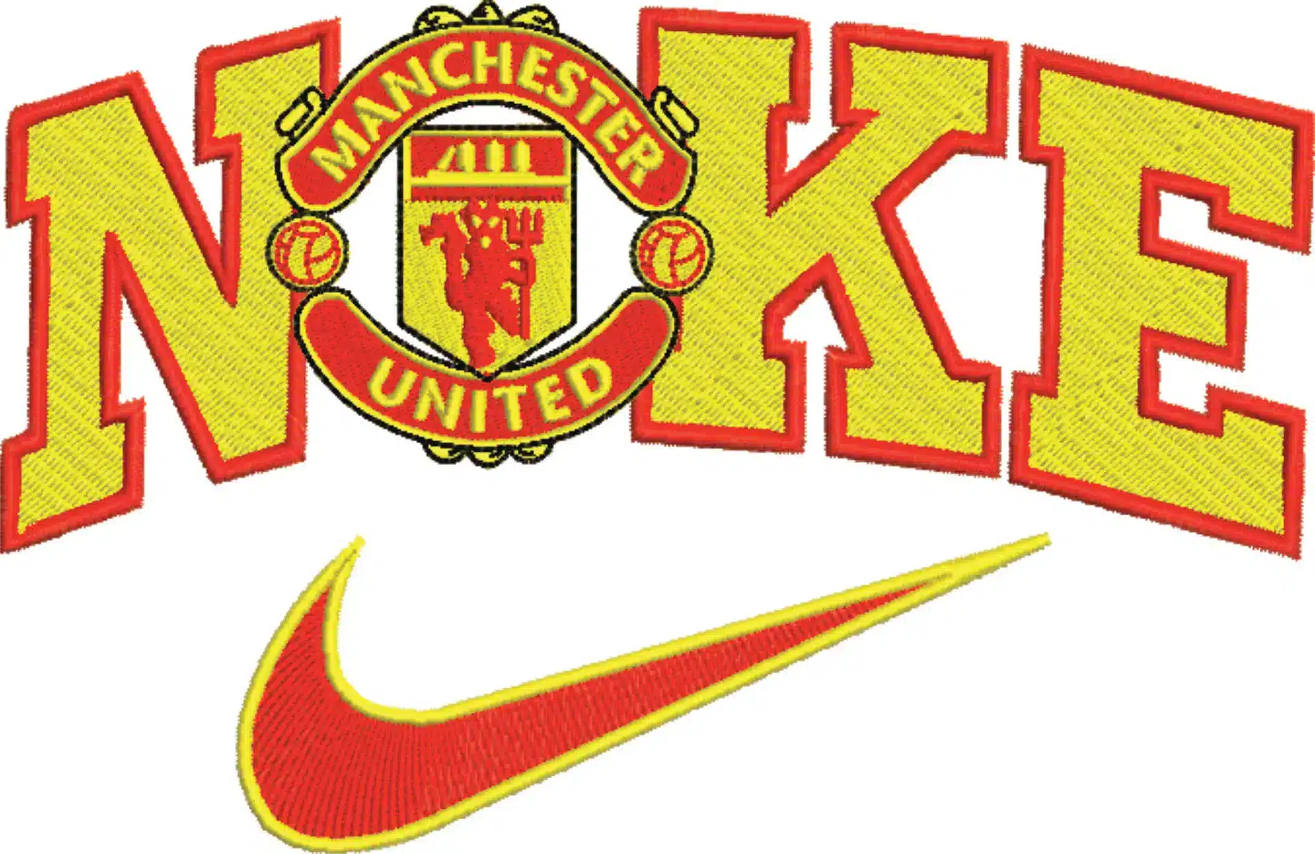 Nike Swoosh Manchester United Football Club - Red Devils- Premier League embroidery design file - instant download — view 4