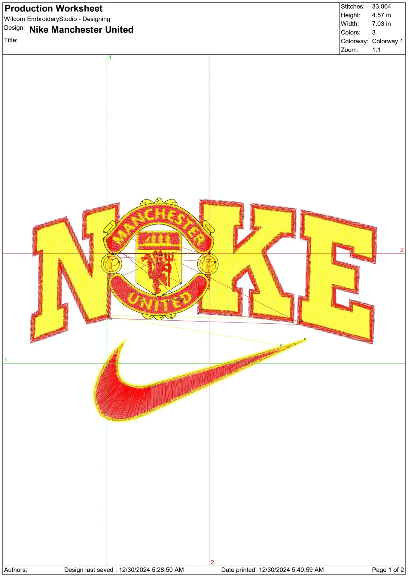 Nike Swoosh Manchester United Football Club - Red Devils- Premier League embroidery design file - instant download — view 2
