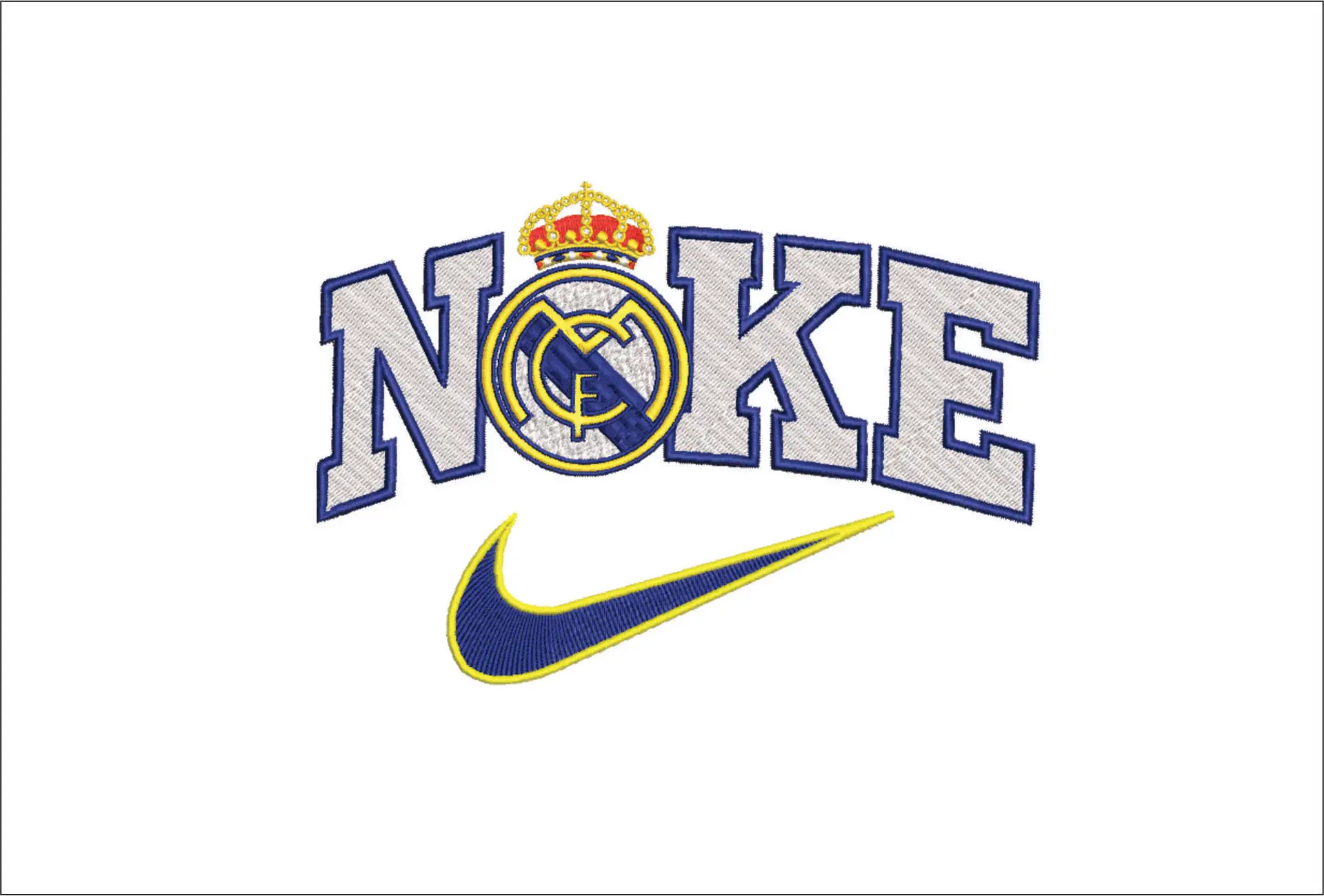 Nike Swoosh Real Madrid Football Club - La Liga embroidery design file - instant download