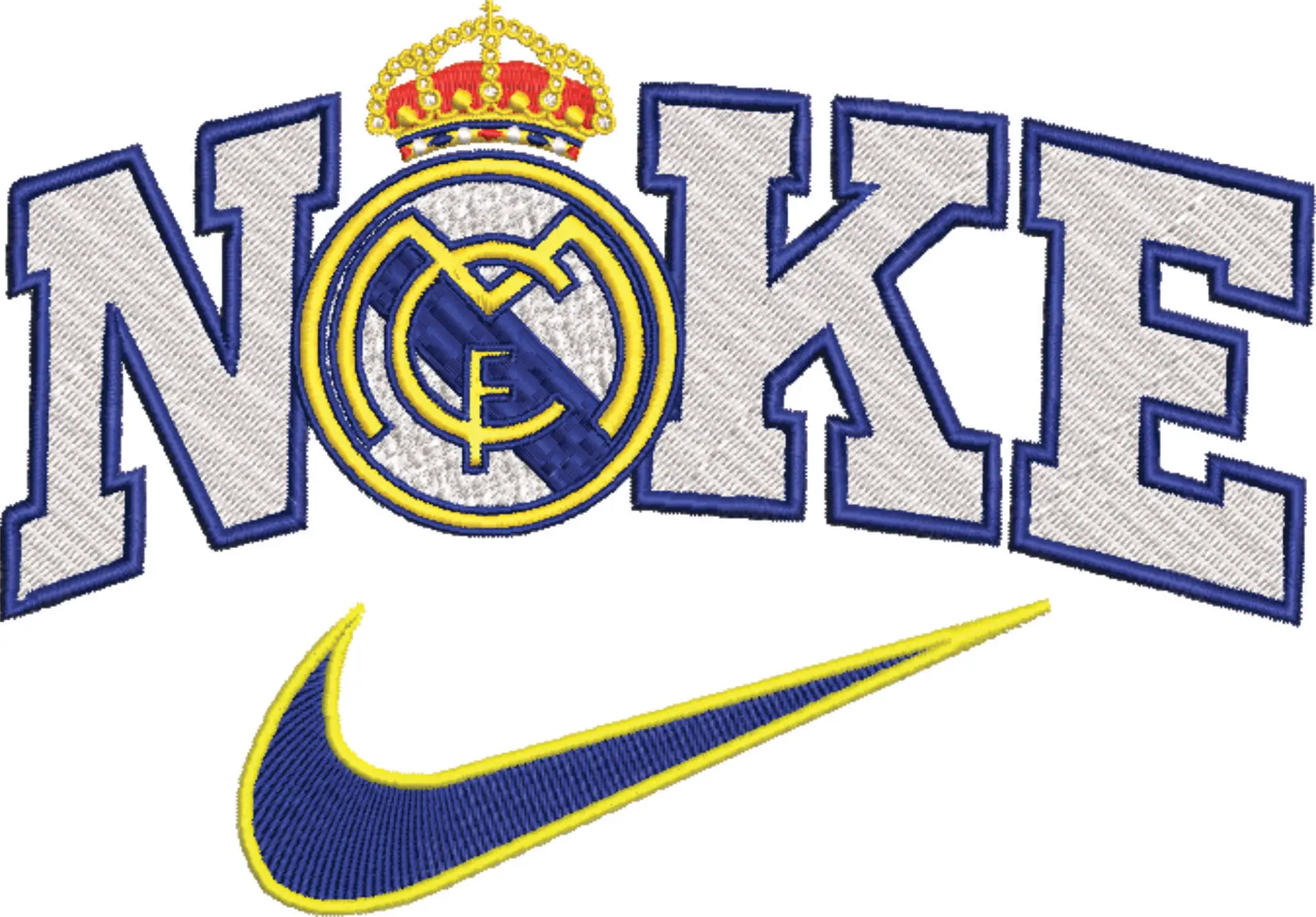 Nike Swoosh Real Madrid Football Club - La Liga embroidery design file - instant download — view 4