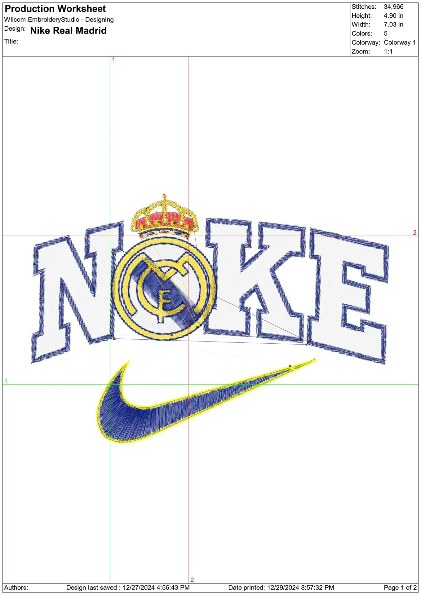 Nike Swoosh Real Madrid Football Club - La Liga embroidery design file - instant download — view 2