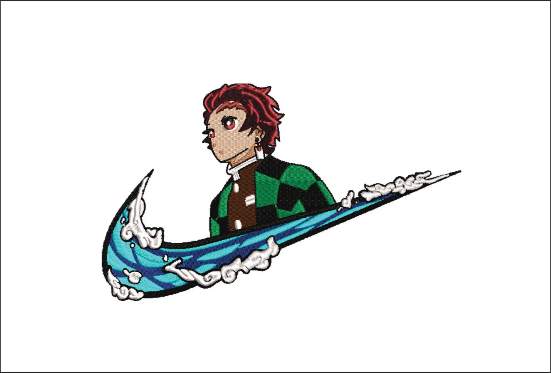 Nike Swoosh Tanjiro Kamado - Anime - Nike embroidery design - instant download