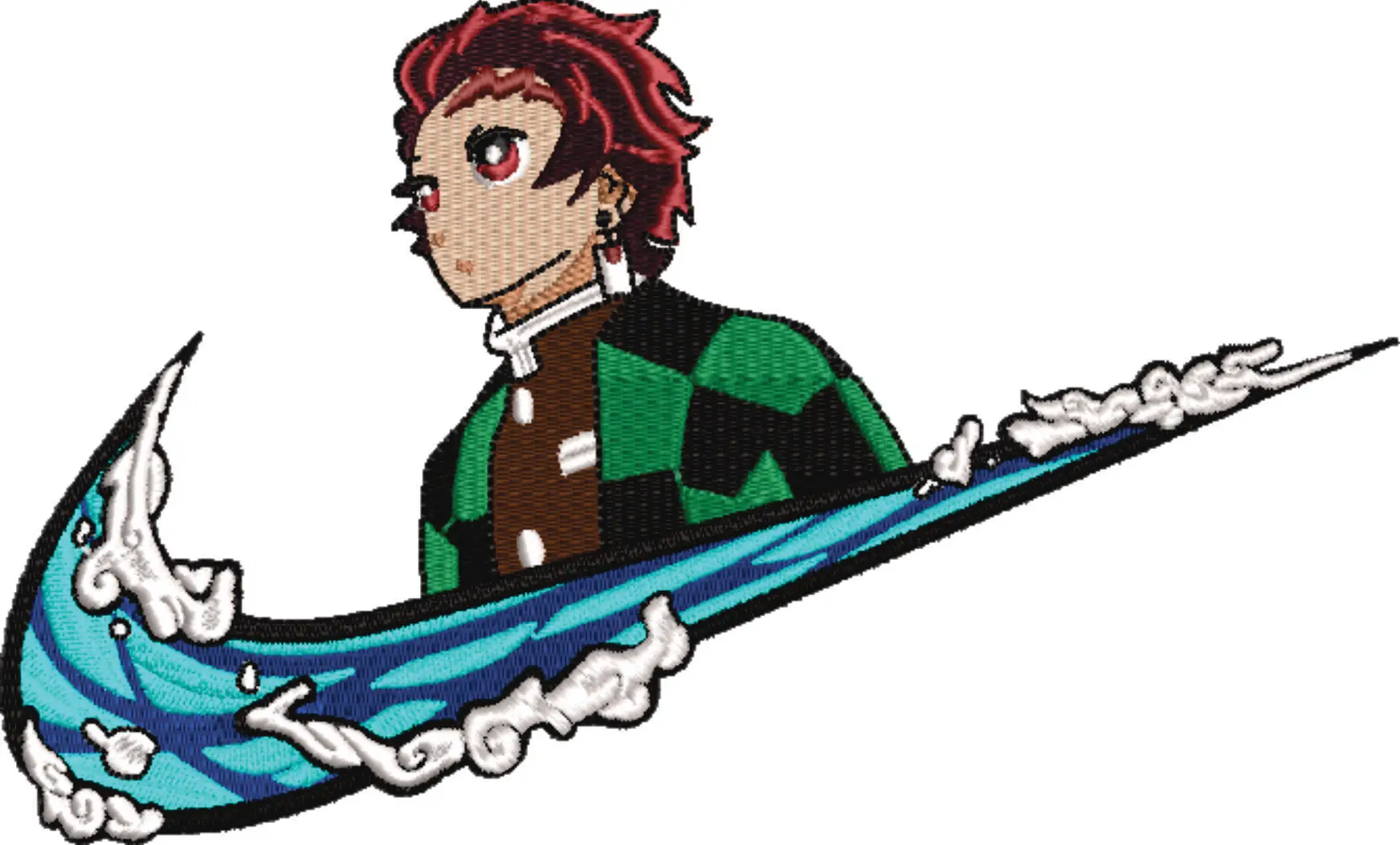 Nike Swoosh Tanjiro Kamado - Anime - Nike embroidery design - instant download — view 4
