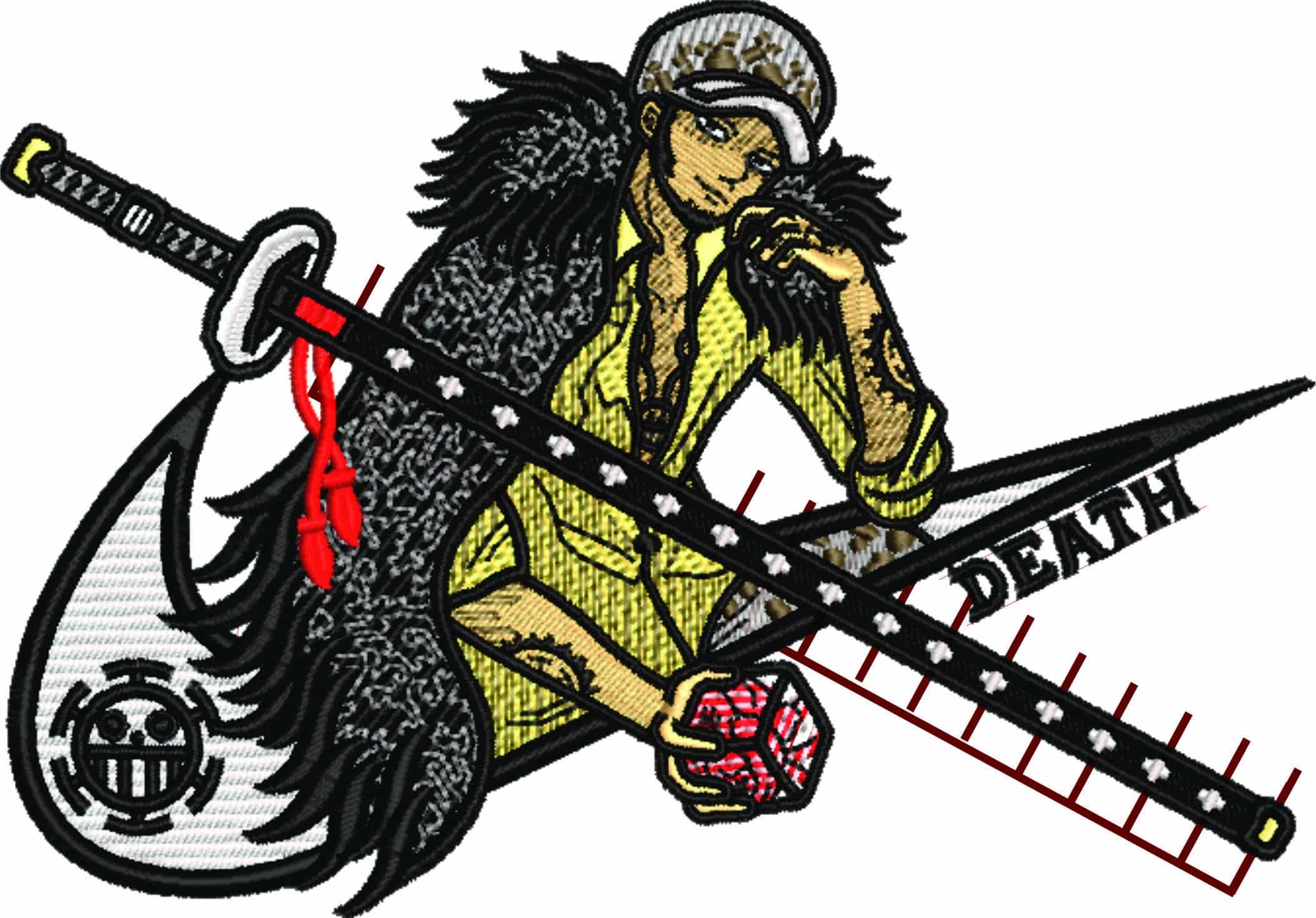 Nike Swoosh Nike Law de One Piece Death - Anime - Nike embroidery design - instant download — view 4