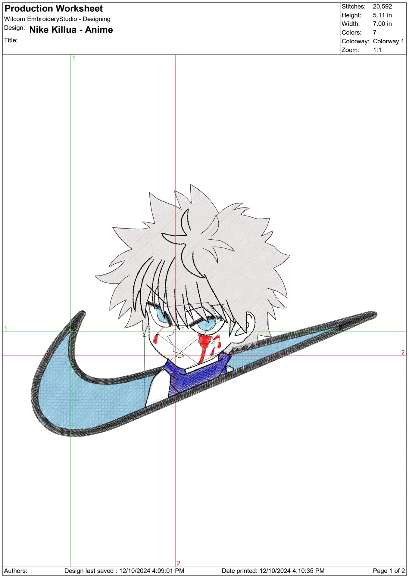 Nike Swoosh Nike Killau - Anime - Nike embroidery design - instant download — view 2