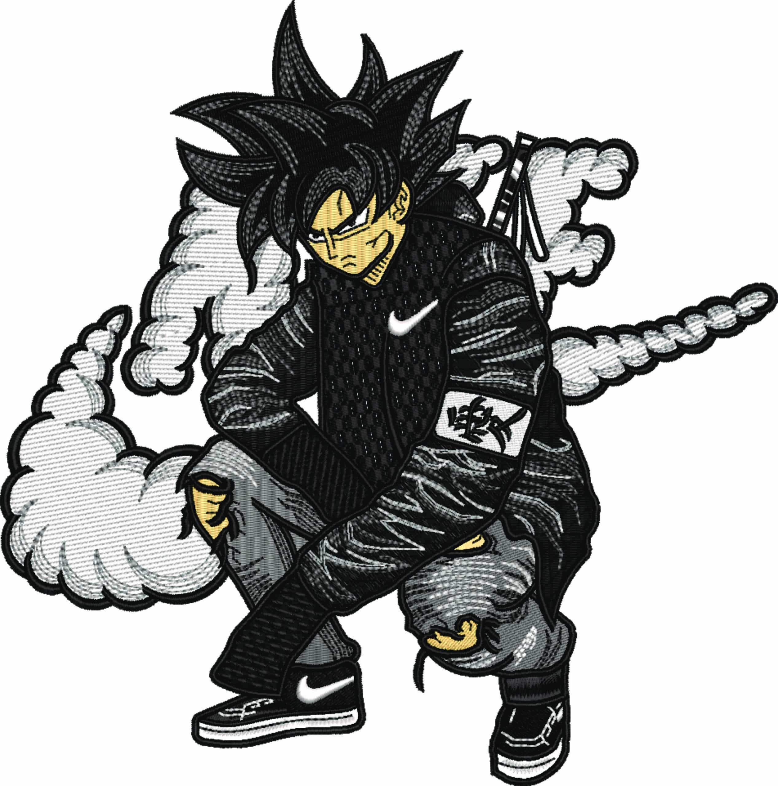 Smoke Nike Swoosh Nike Guko Fachero - Anime - Nike embroidery design - instant download — view 4
