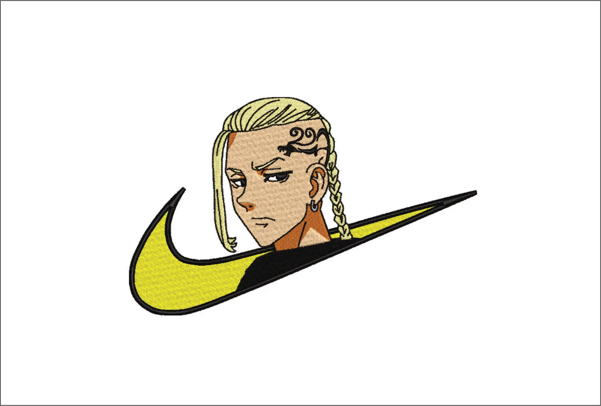 Nike Swoosh Draken Tokuo - Anime - Nike embroidery design - instant download