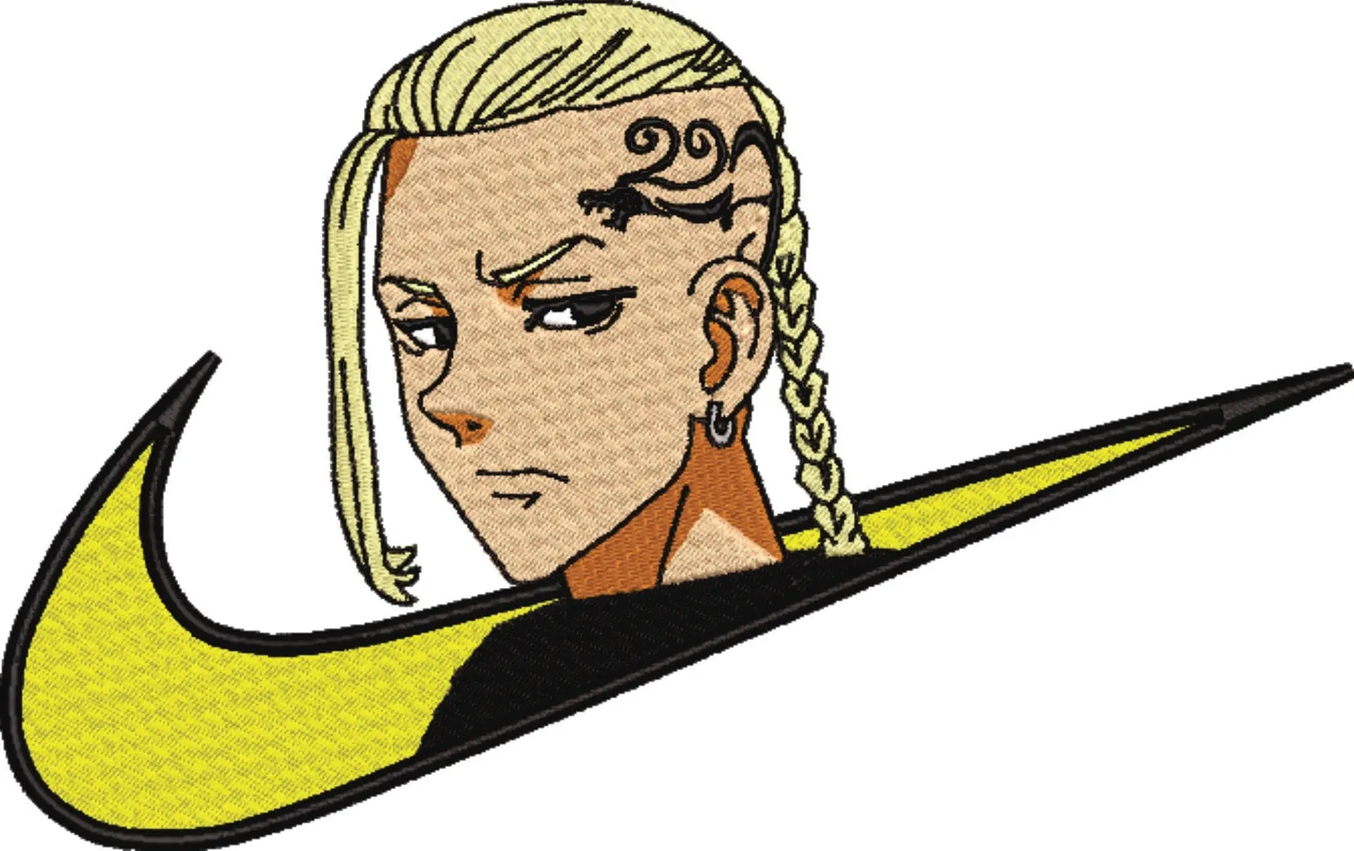 Nike Swoosh Draken Tokuo - Anime - Nike embroidery design - instant download — view 4