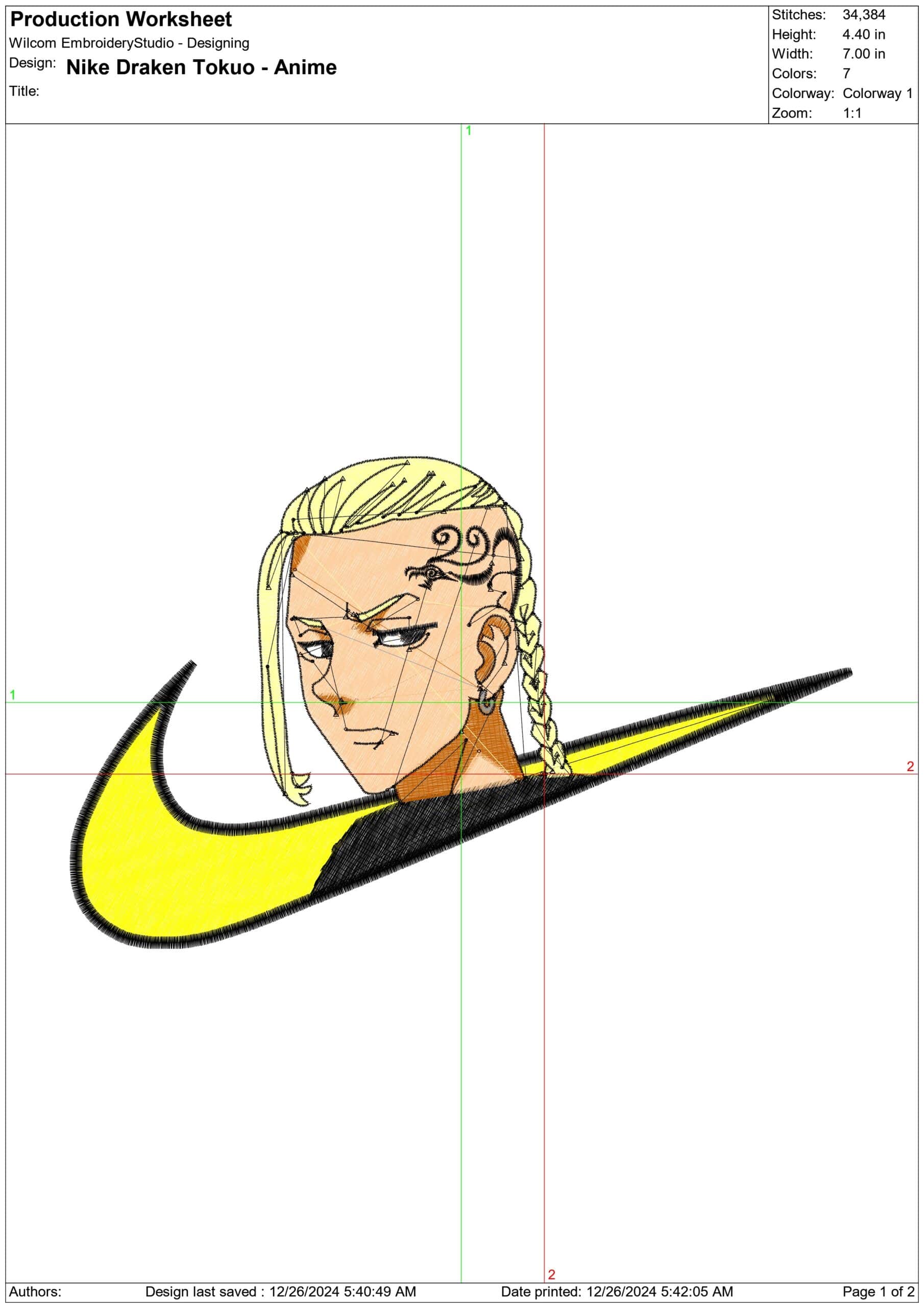 Nike Swoosh Draken Tokuo - Anime - Nike embroidery design - instant download — view 2