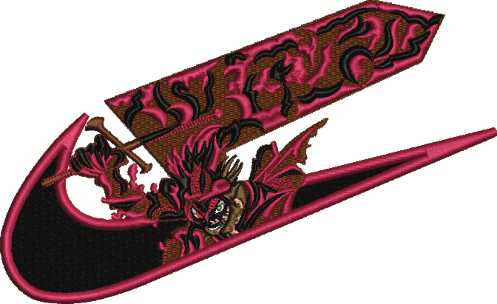 Nike Swoosh Demon Asta - Anime - Nike embroidery design - instant download — view 4