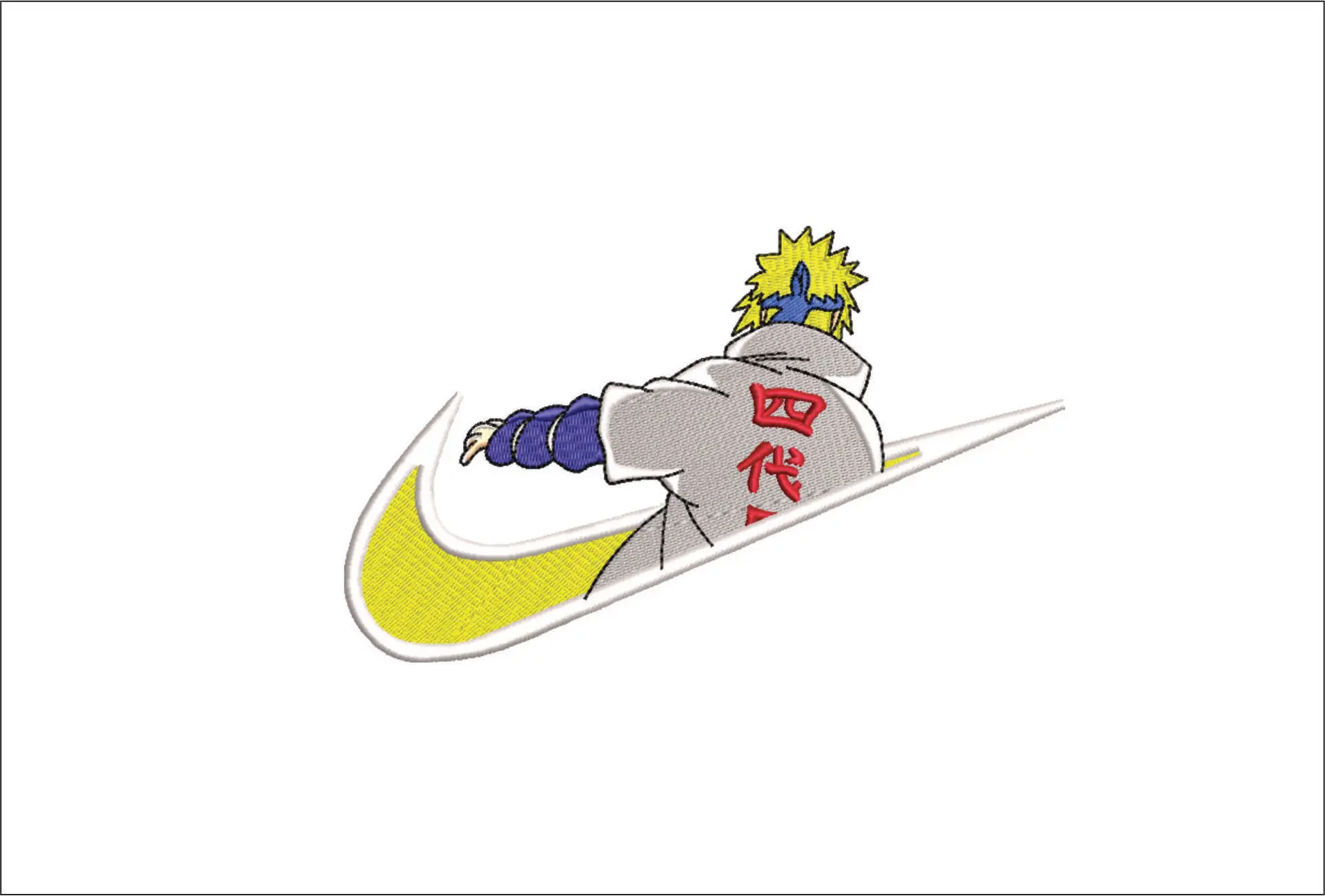 Nike Swoosh Amarillo - Anime - Nike embroidery design - instant download