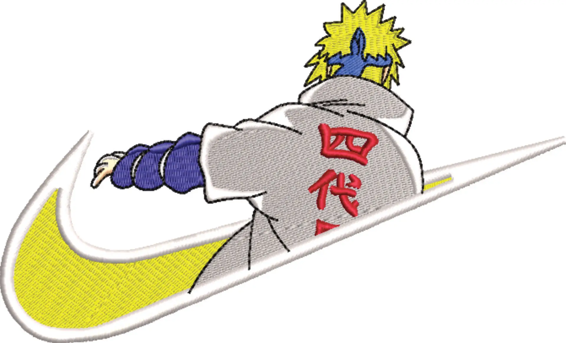 Nike Swoosh Amarillo - Anime - Nike embroidery design - instant download — view 4