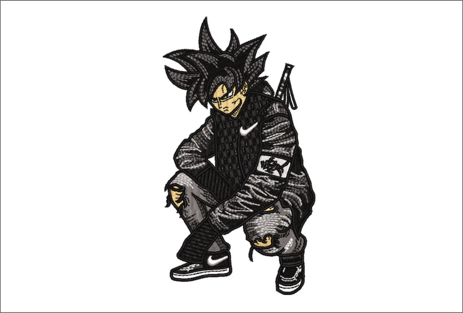 Guko Fachero - Anime - Nike embroidery design - instant download