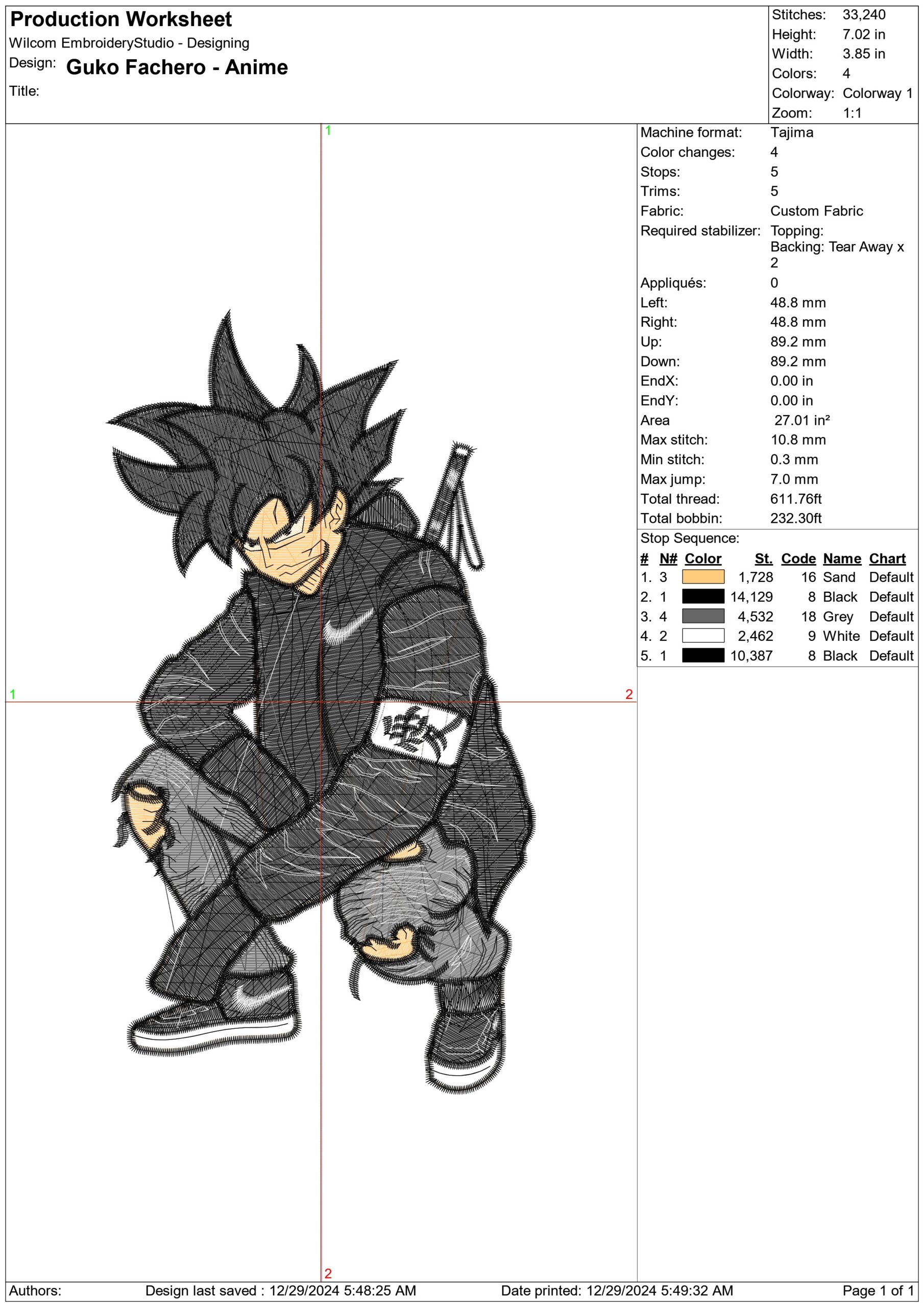 Guko Fachero - Anime - Nike embroidery design - instant download — view 2