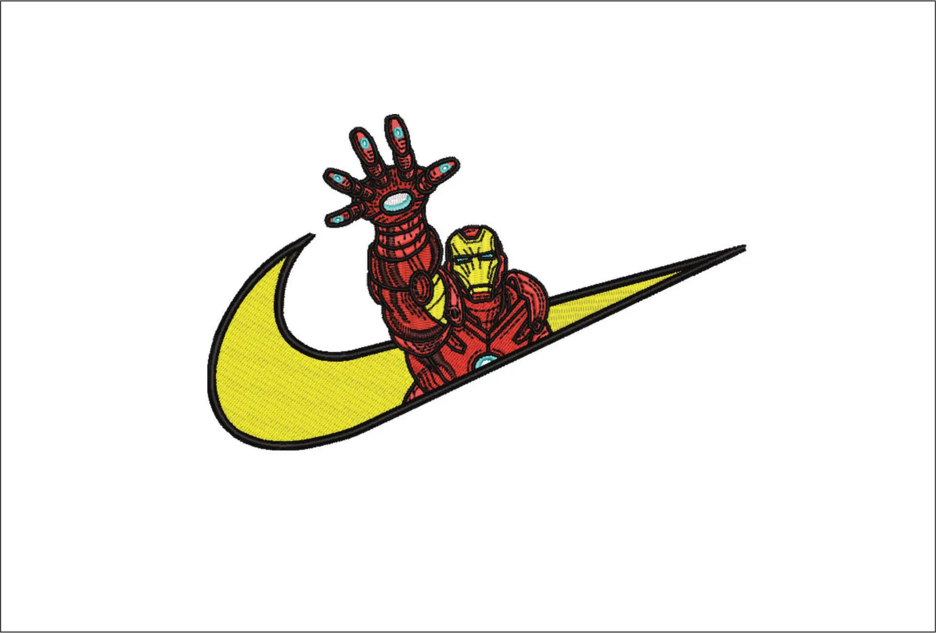 Nike Swoosh Iron Man Reach out - Marvel Comics - Nike embroidery design file - instant download