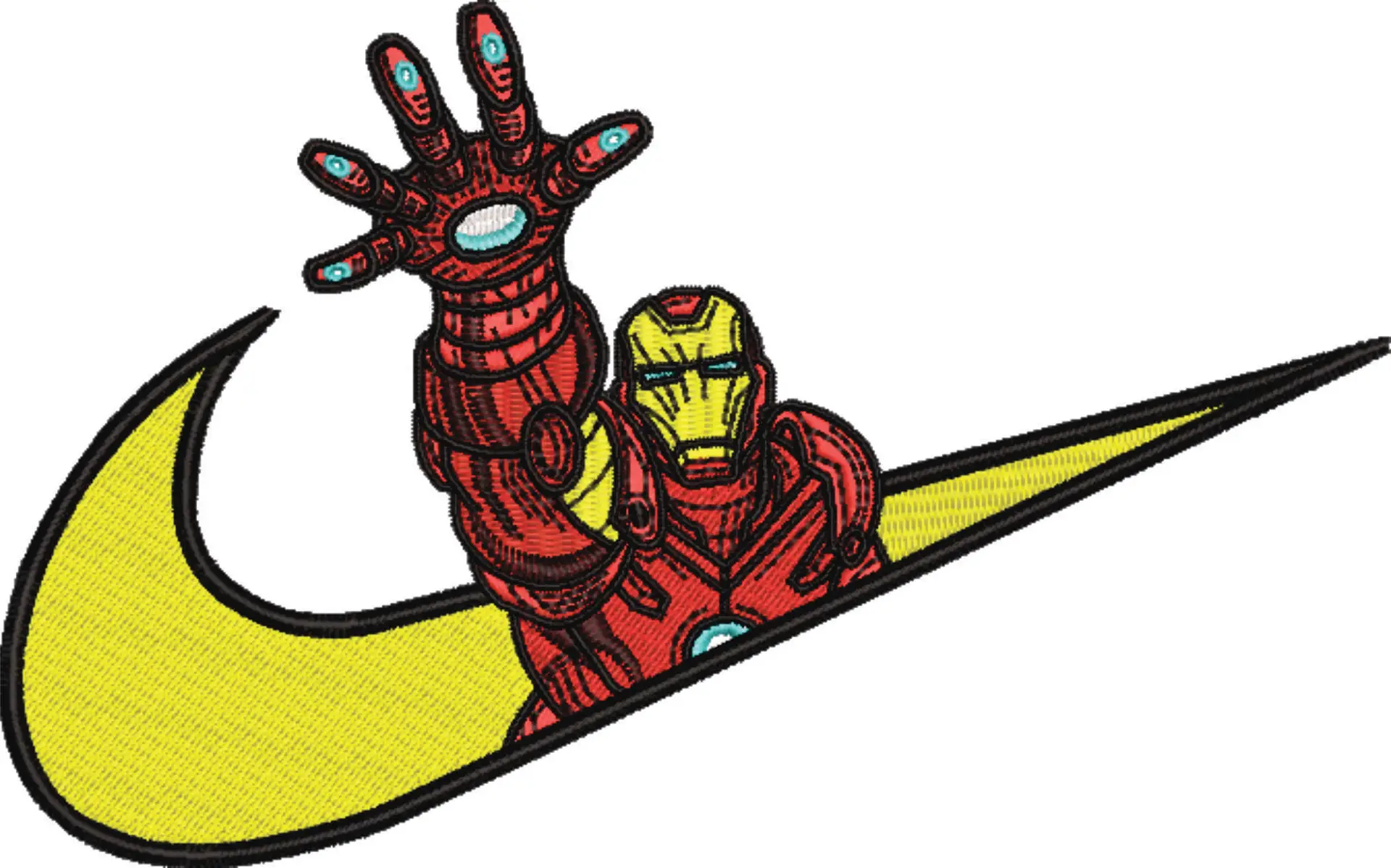 Nike Swoosh Iron Man Reach out - Marvel Comics - Nike embroidery design file - instant download — view 4