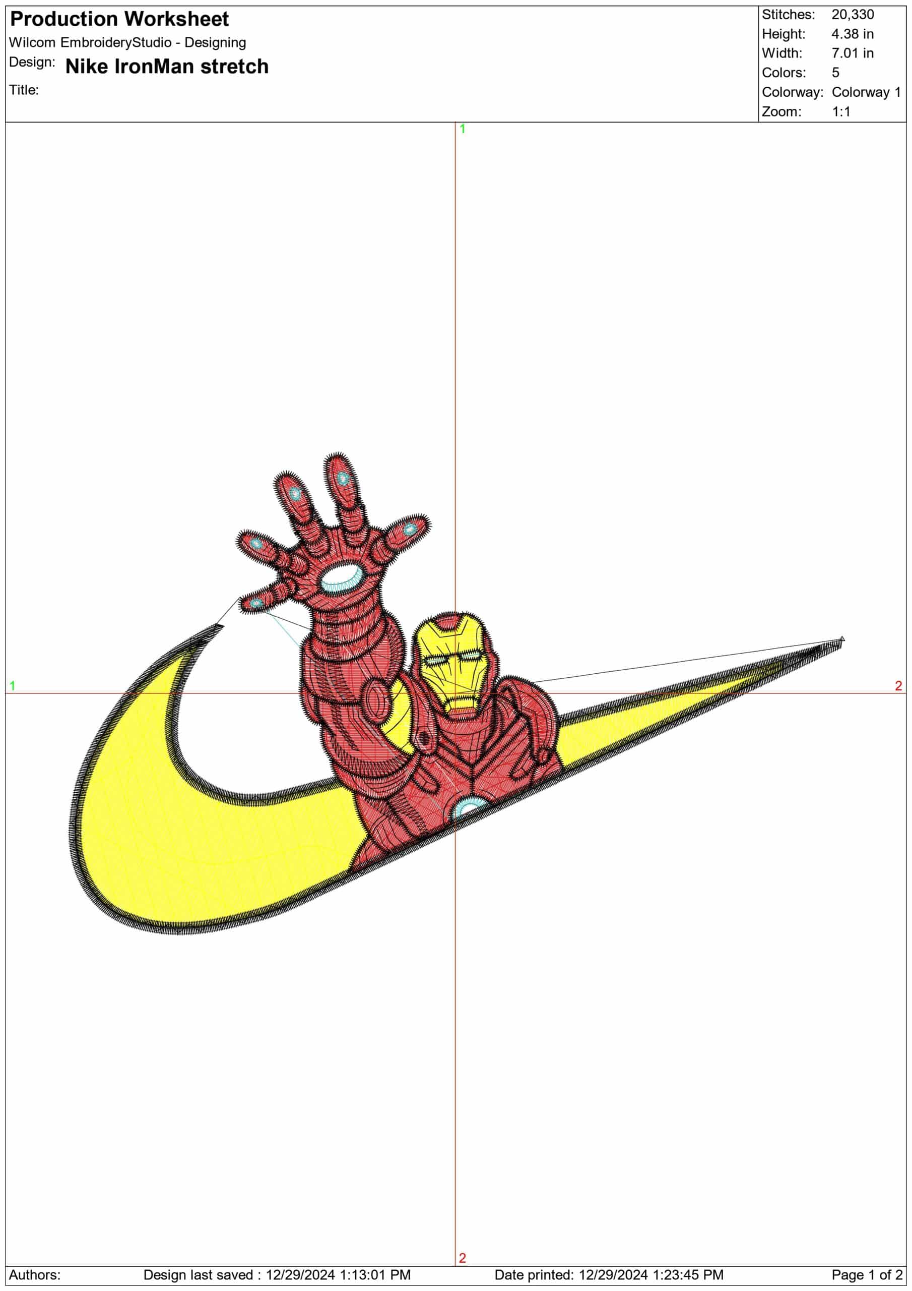 Nike Swoosh Iron Man Reach out - Marvel Comics - Nike embroidery design file - instant download — view 2