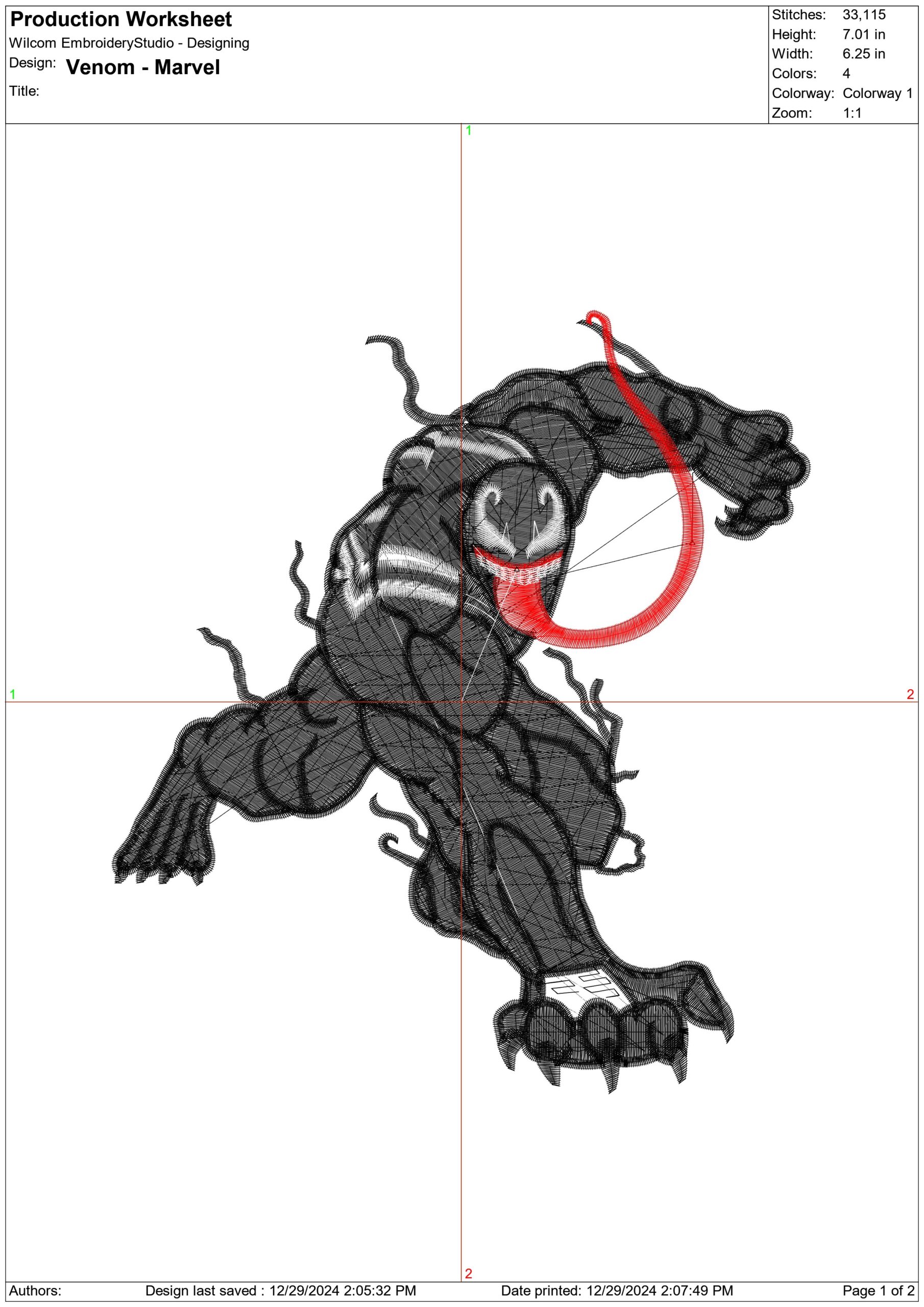 Venom - Marvel Comics - Nike embroidery design file - instant download — view 2