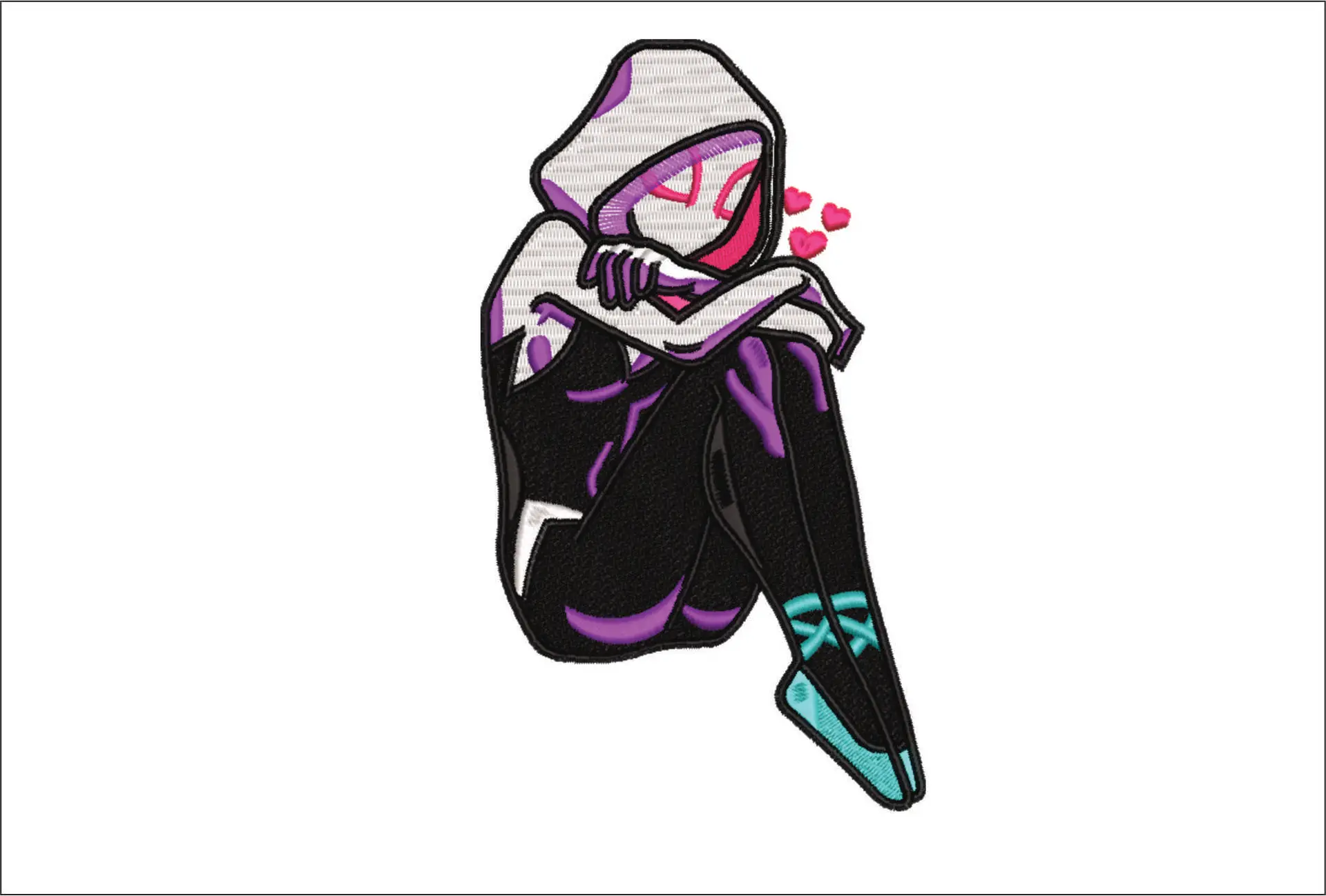 Gwen Spiderman - Marvel Comics - Nike embroidery design file - instant download