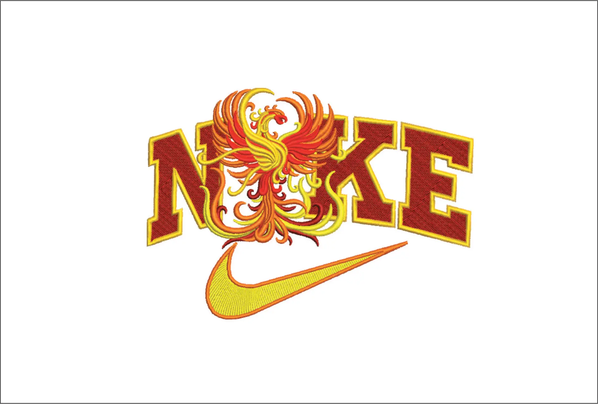 Nike Swoosh Faukes Phoenix - Harry Potter embroidery design file - instant download