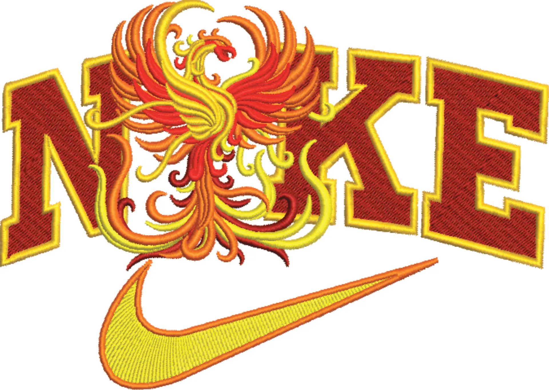 Nike Swoosh Faukes Phoenix - Harry Potter embroidery design file - instant download — view 4