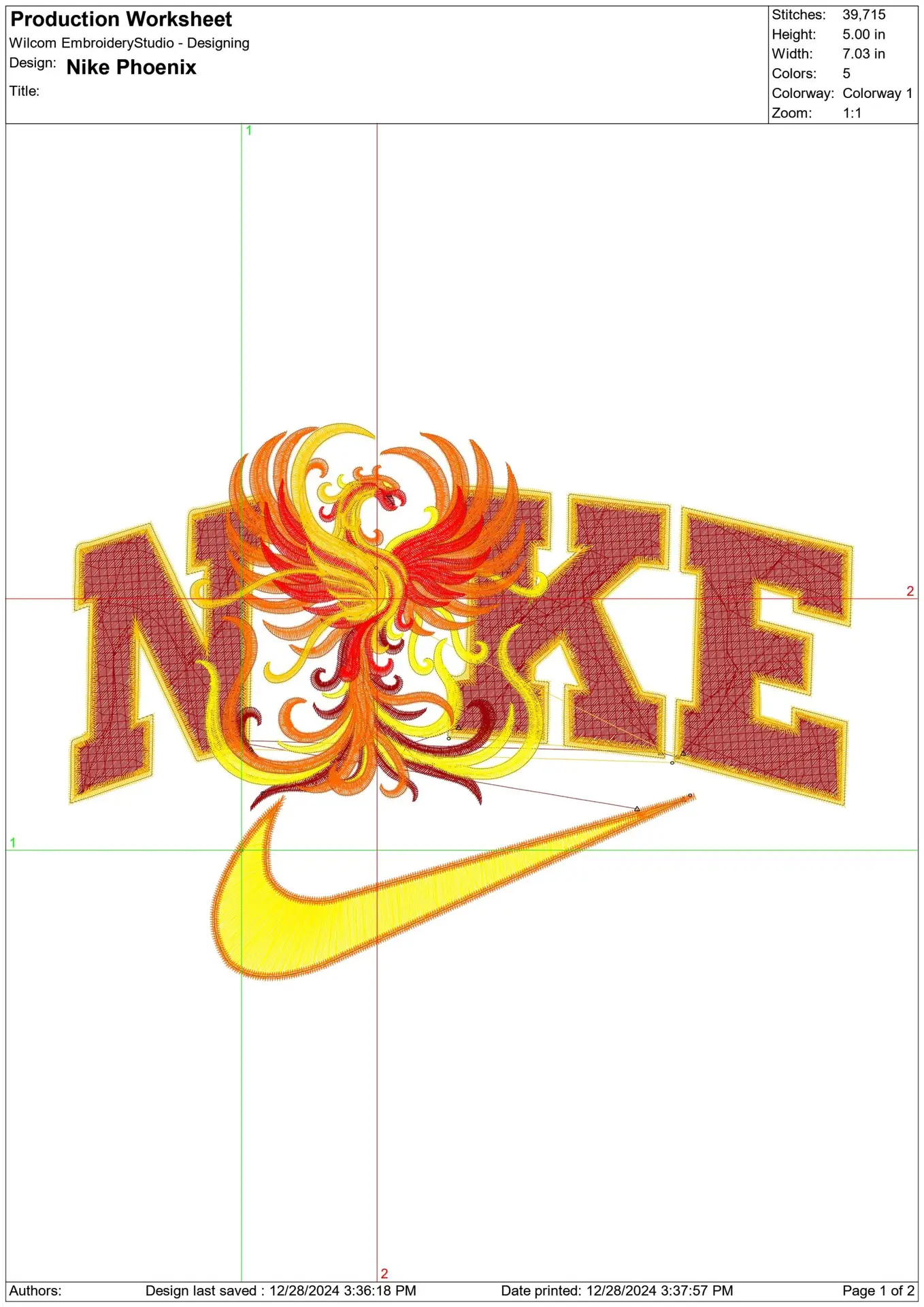 Nike Swoosh Faukes Phoenix - Harry Potter embroidery design file - instant download — view 2