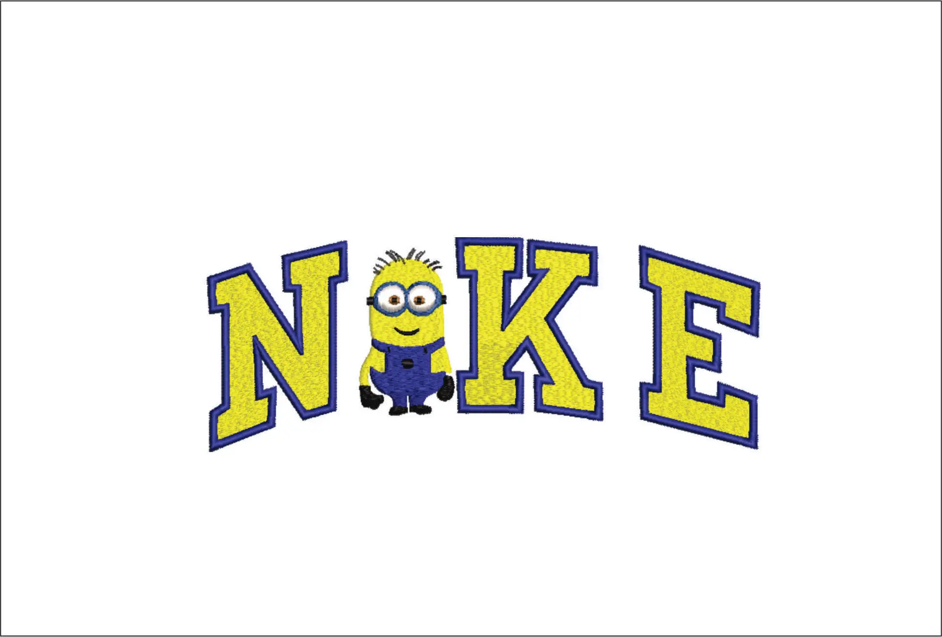 Nike Swoosh Minion - embroidery design file - instant download