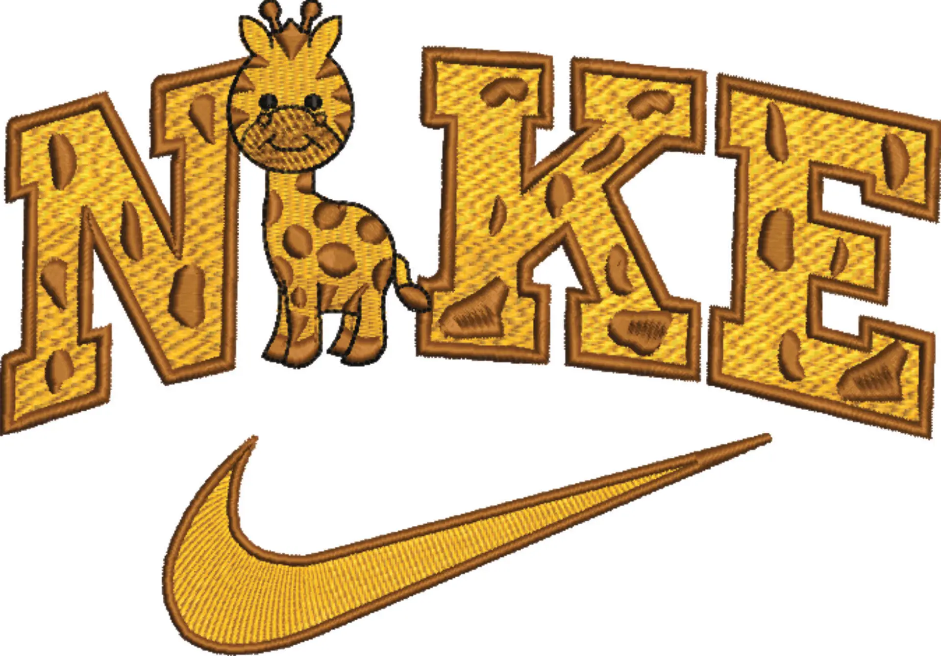 Nike Swoosh Giraffe - Cartoon embroidery design file - instant download — view 4
