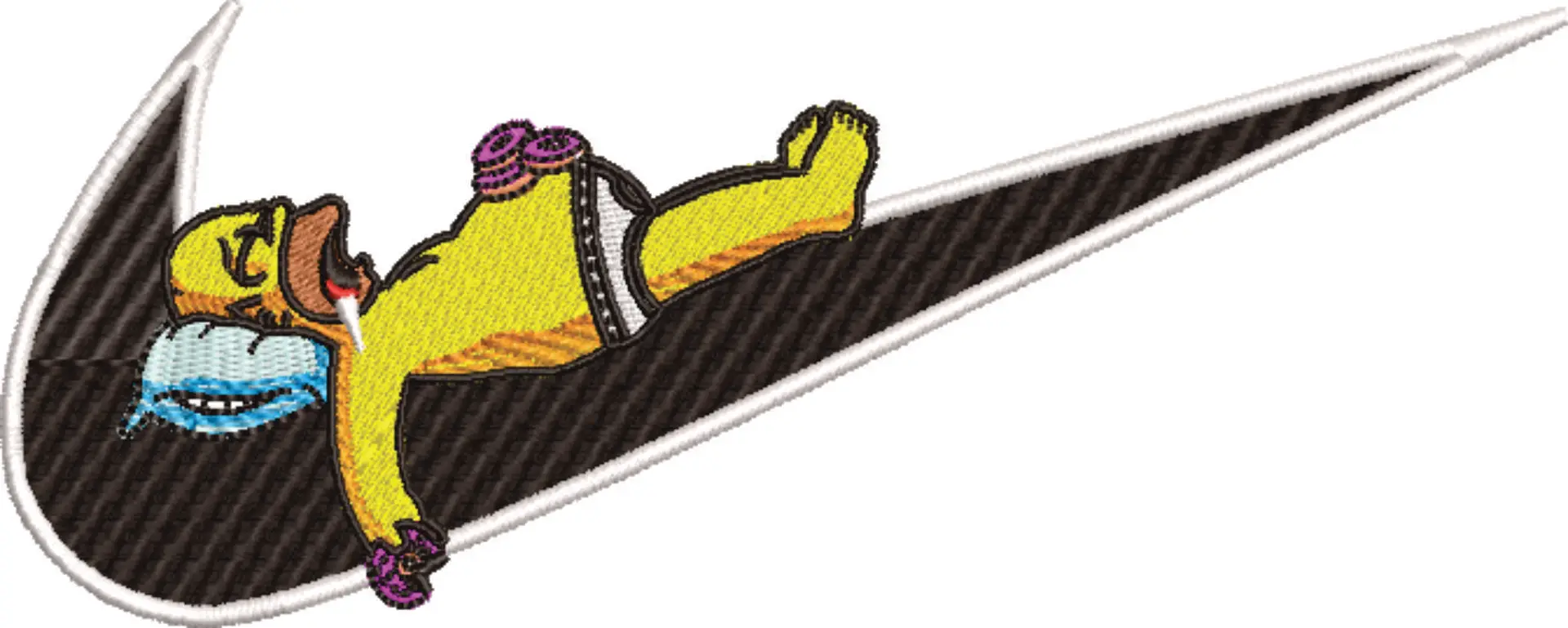 Nike Swoosh Homer Simpson sleeping - embroidery design file - instant download — view 4