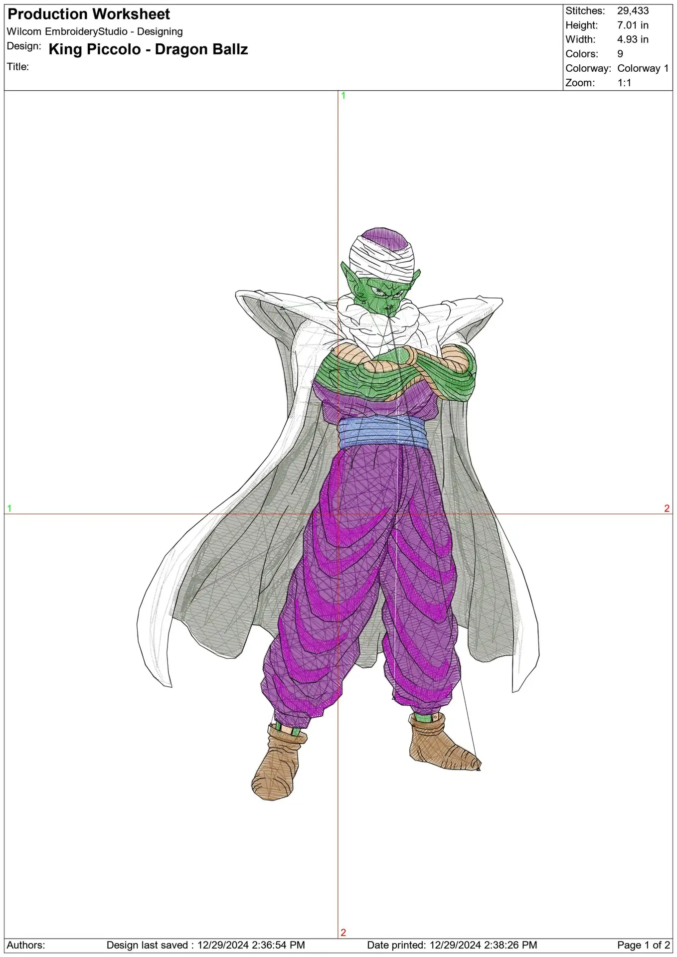 King Piccolo - Dragon Ballz - Nike design file - instant download — view 2