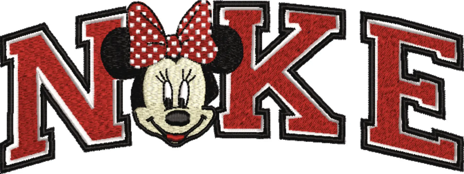 Nike Swoosh Minnie Head Mouse - Xmas embroidery design file - instant download in a frame — view 4