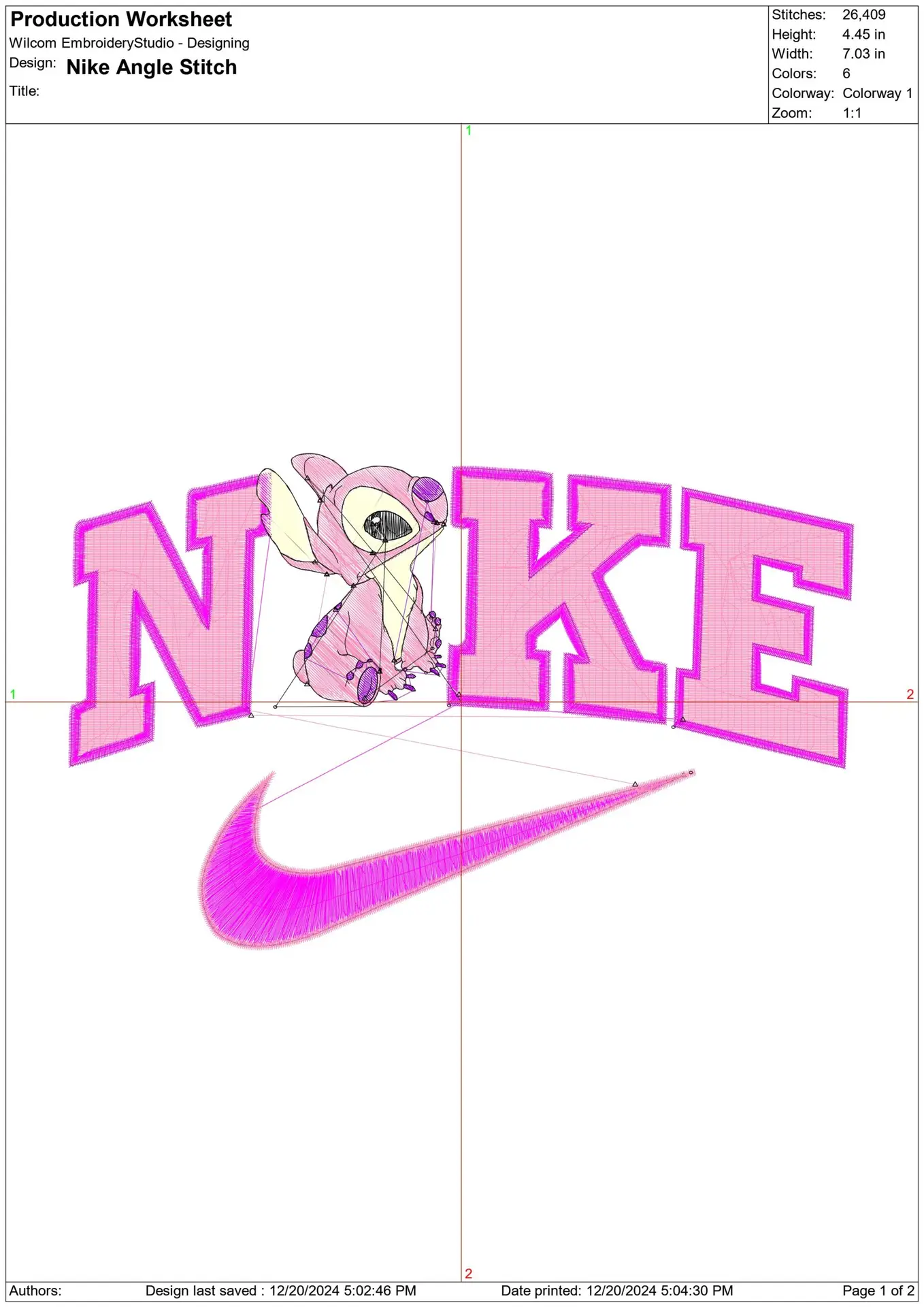 Nike Swoosh Stitch Angel Cuddle - Nike embroidery design file - instant download in a frame — view 2