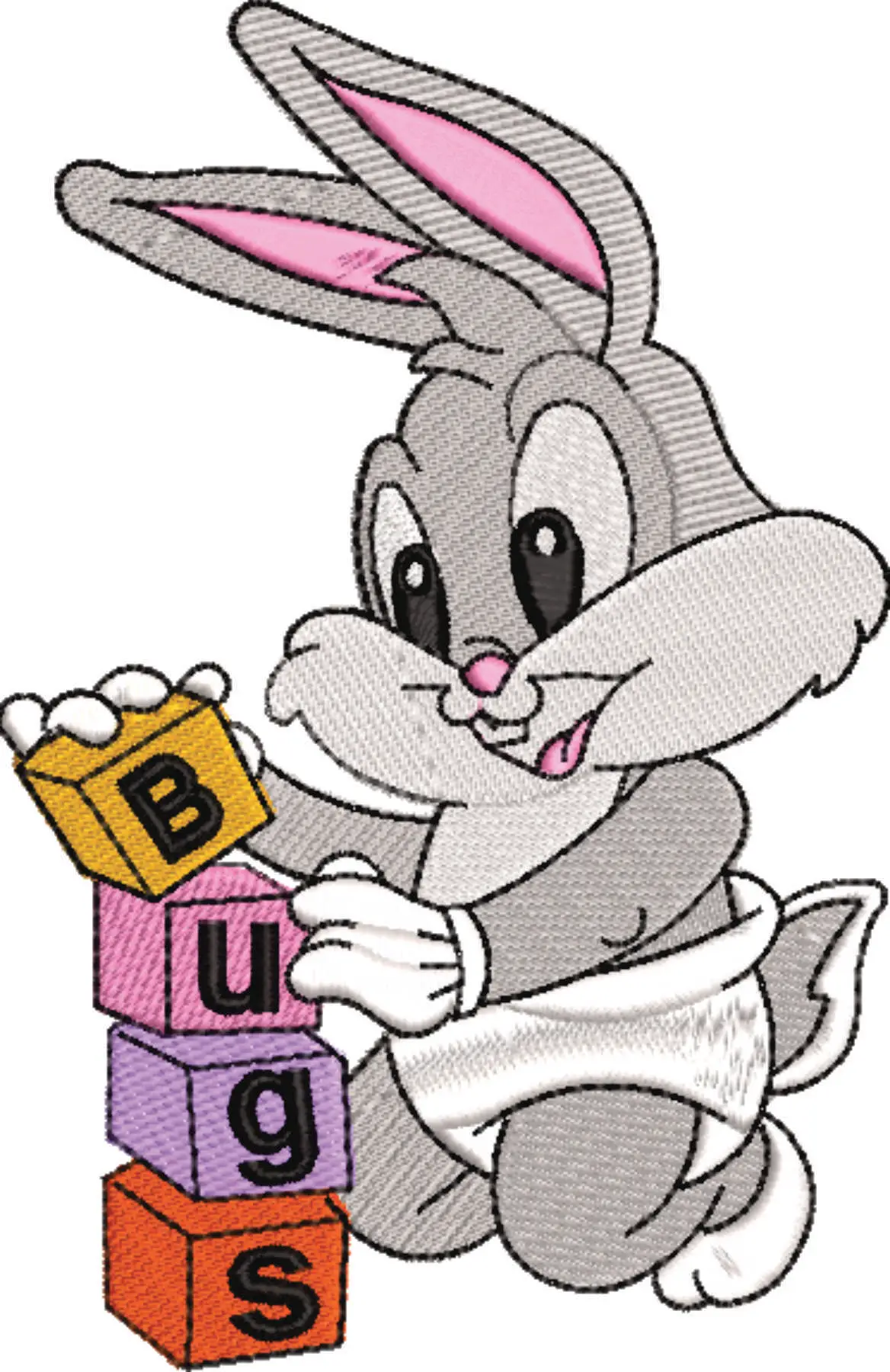 Baby Bugs Bunny- Looney Tunes embroidery design file - instant download — view 3
