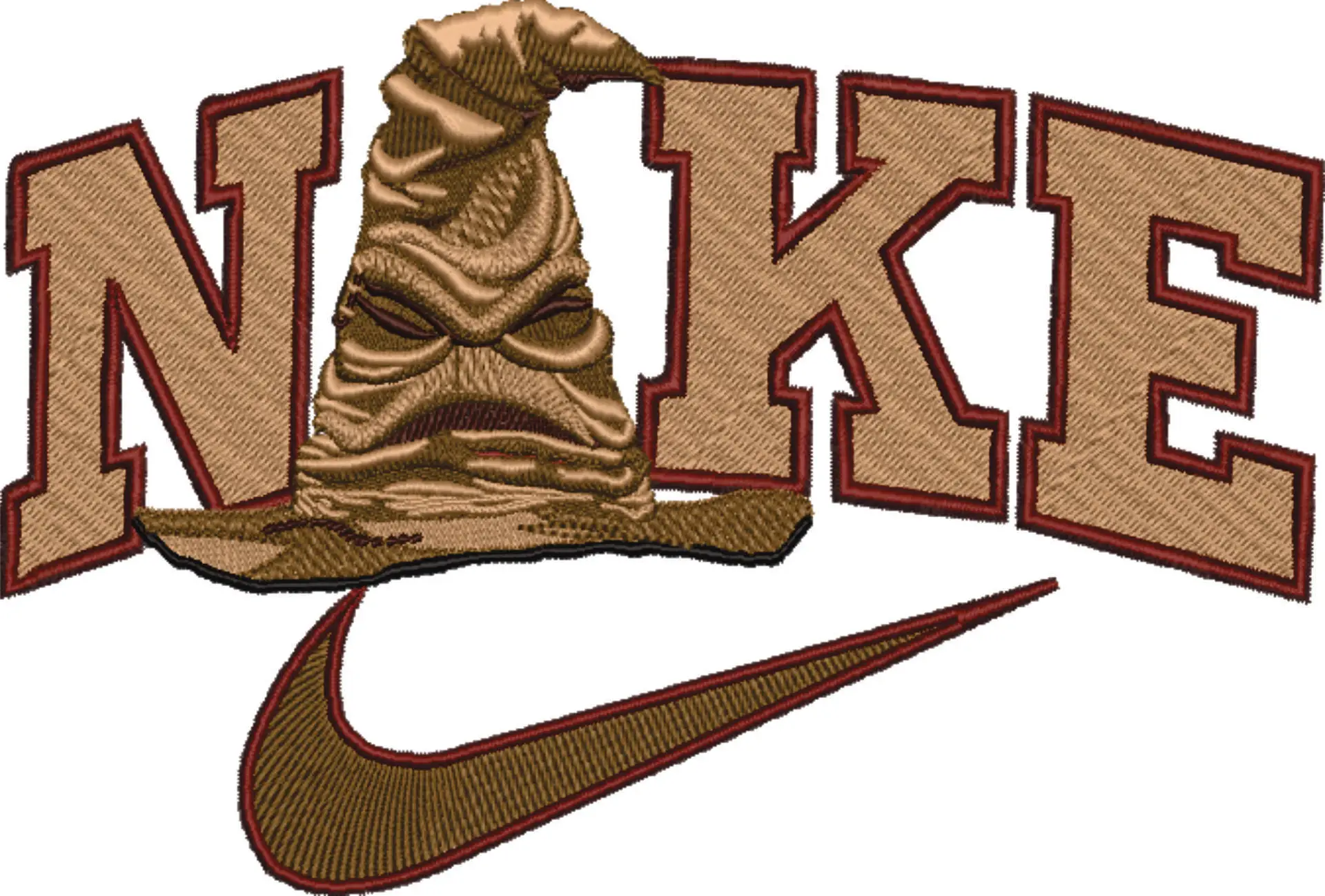Nike Swoosh Sorting Hat - Harry Potter embroidery design file - instant download — view 4