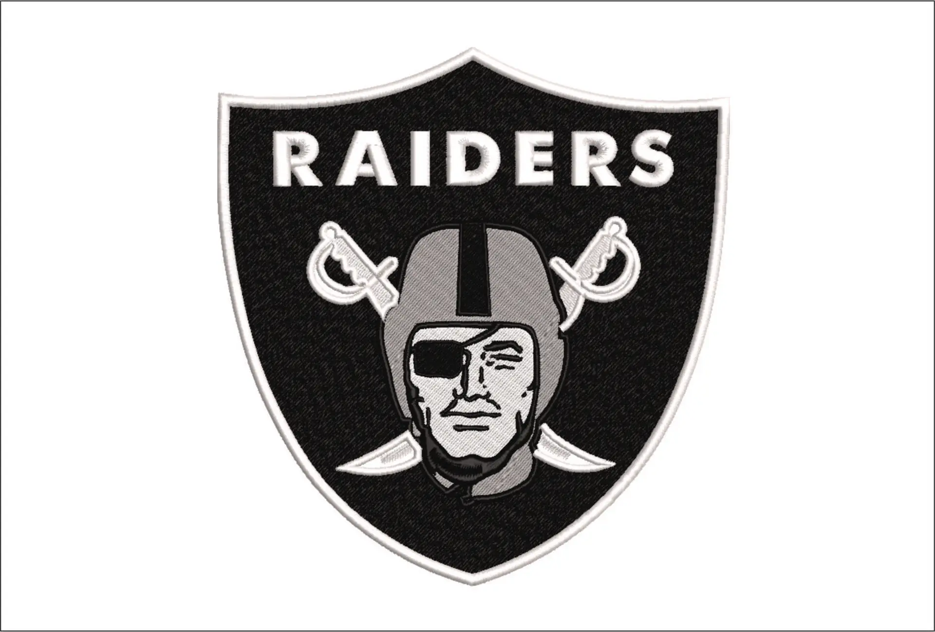 Las Vegas Raiders Outlined White NFL embroidery design -Allegiant Stadium football embroidery machine pattern file - instant download