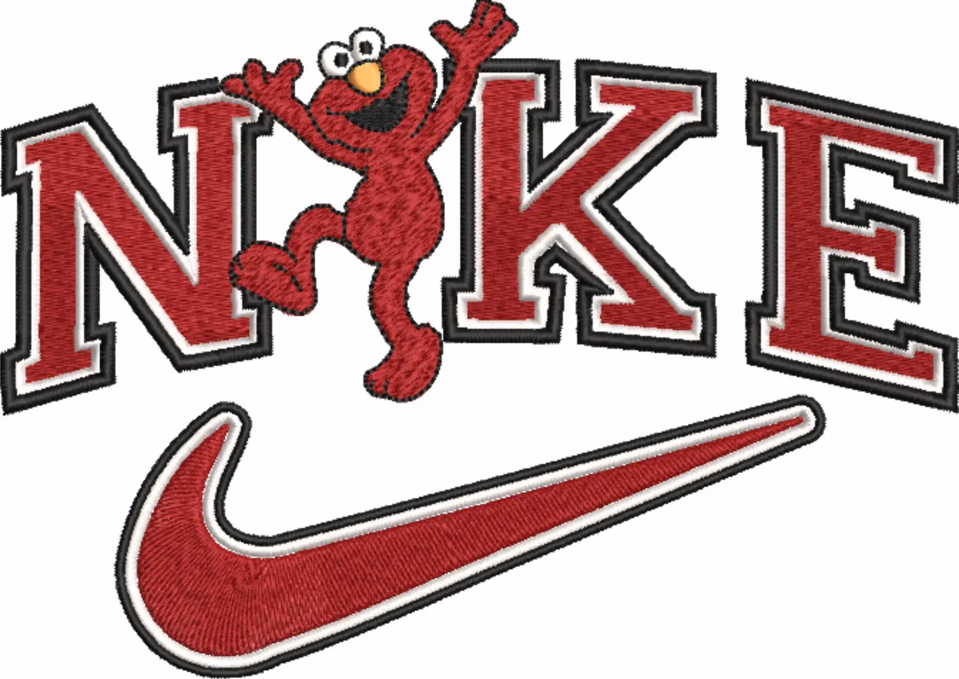 Nike Swoosh Elmo - Sesame Street embroidery design file - instant download — view 4