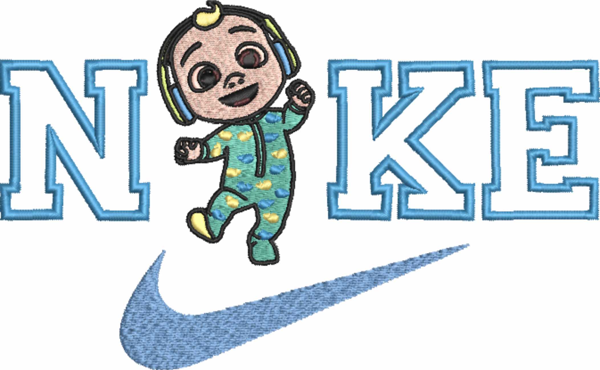 Nike Swoosh Cocomelon - Nike embroidery design file - instant download in a frame — view 4