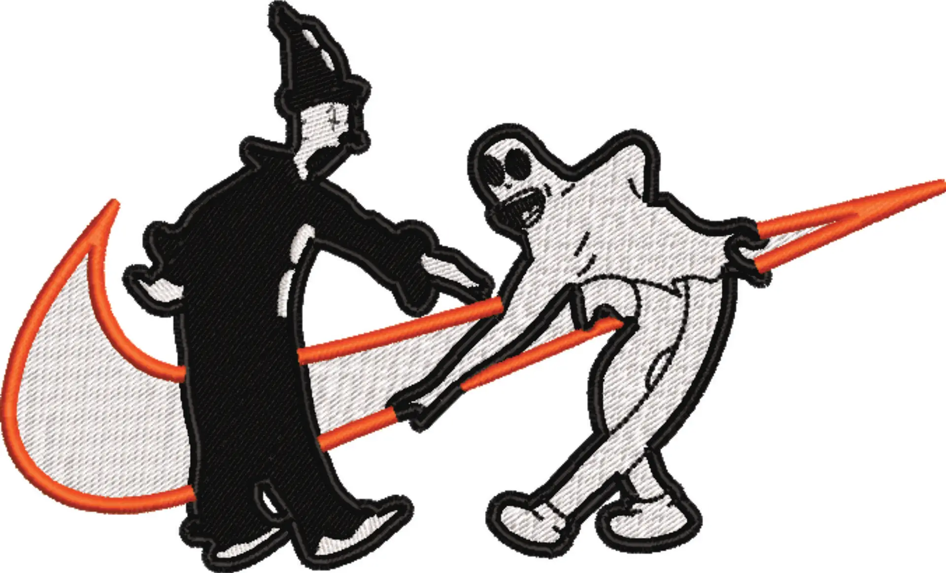 Nike Swoosh Ghost and Clown - Nike embroidery design file - instant download in a frame — view 4