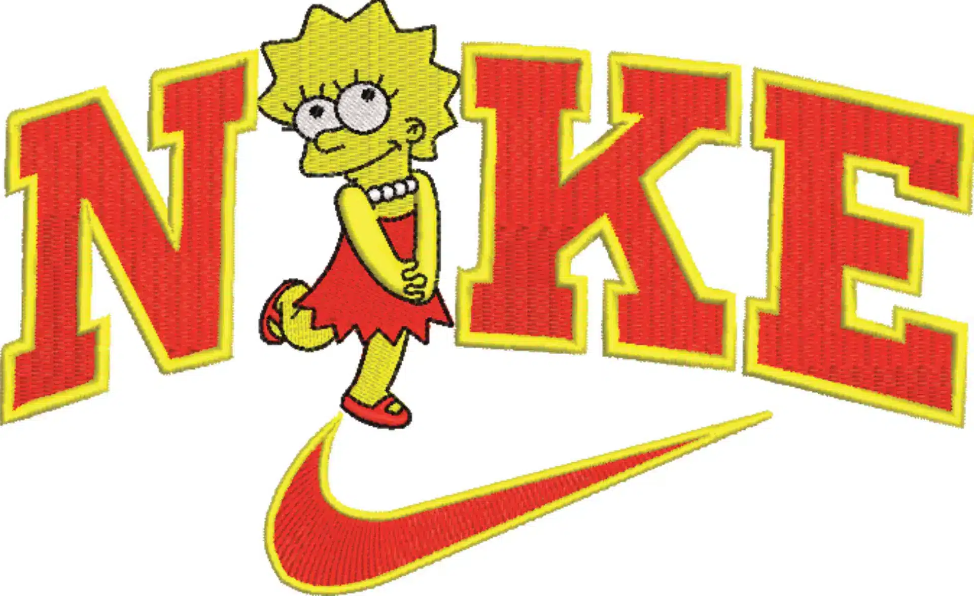 Nike Swoosh Lisa Simpson - Nike embroidery design file - instant download — view 4