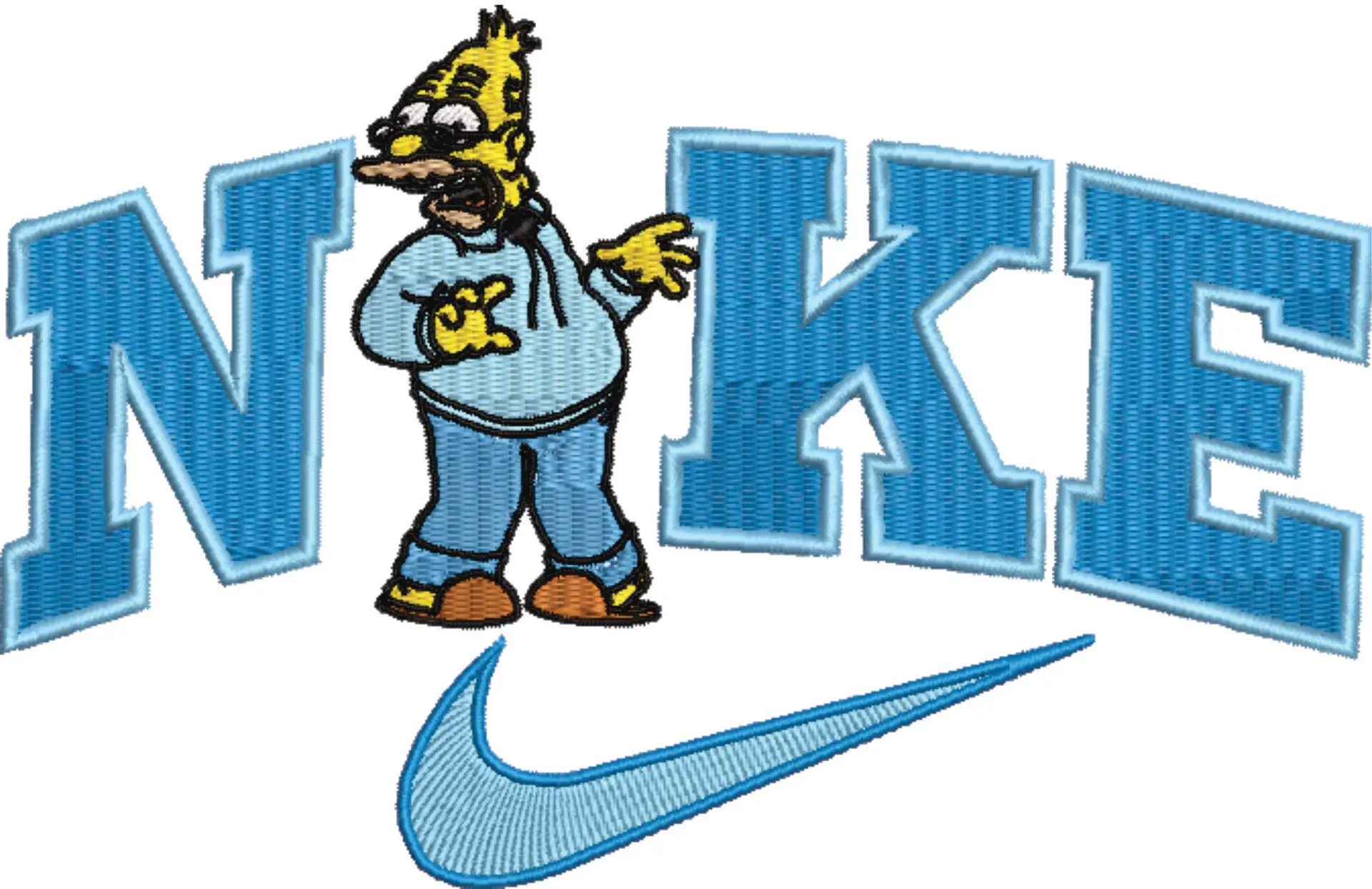Nike Swoosh Old Man Simpson - Nike embroidery design file - instant download — view 4