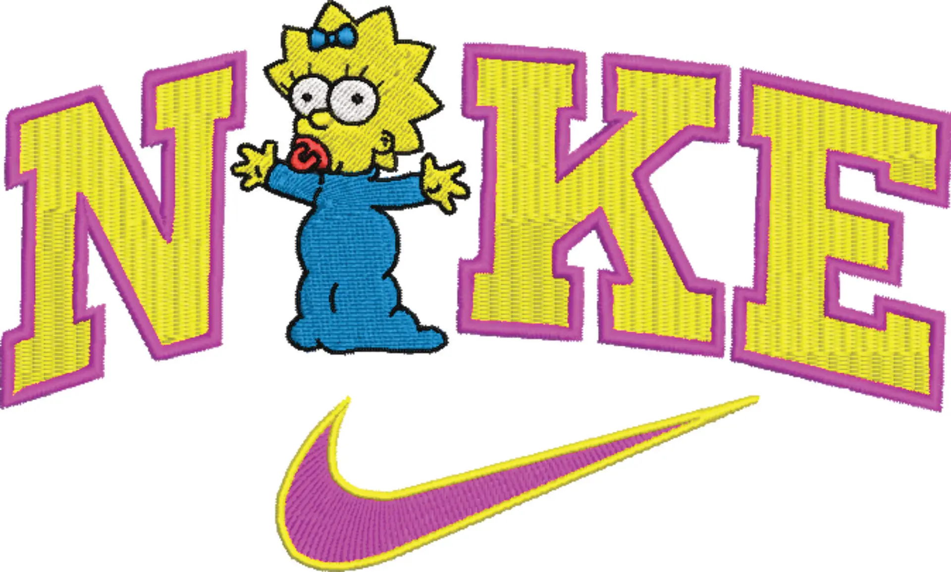 Nike Swoosh Maggie Baby Simpson - Nike embroidery design file - instant download — view 4